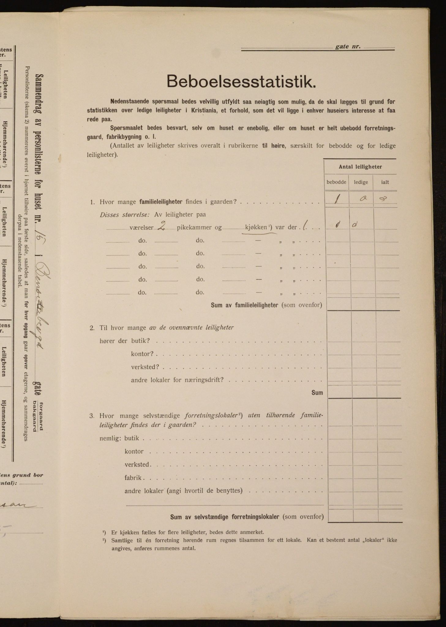 OBA, Kommunal folketelling 1.2.1912 for Kristiania, 1912, s. 3466