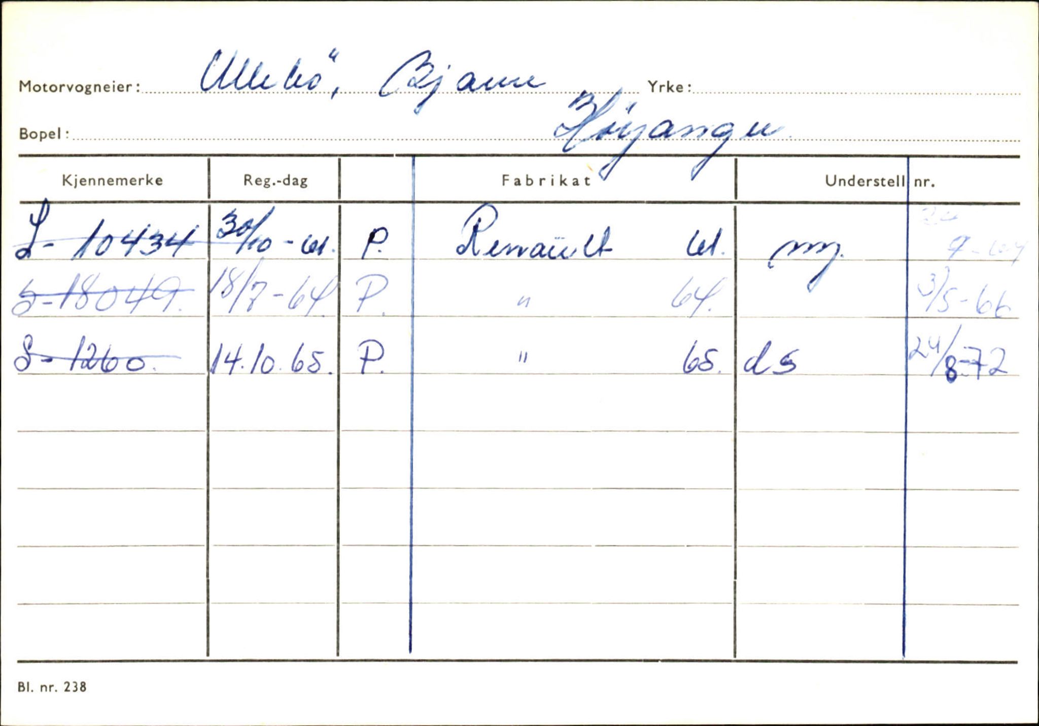 Statens vegvesen, Sogn og Fjordane vegkontor, SAB/A-5301/4/F/L0131: Eigarregister Høyanger P-Å. Stryn S-Å, 1945-1975, s. 709