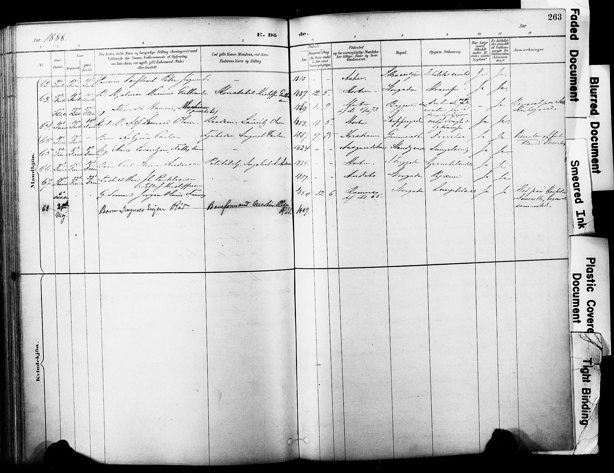 Horten kirkebøker, AV/SAKO-A-348/F/Fa/L0004: Ministerialbok nr. 4, 1888-1895, s. 263