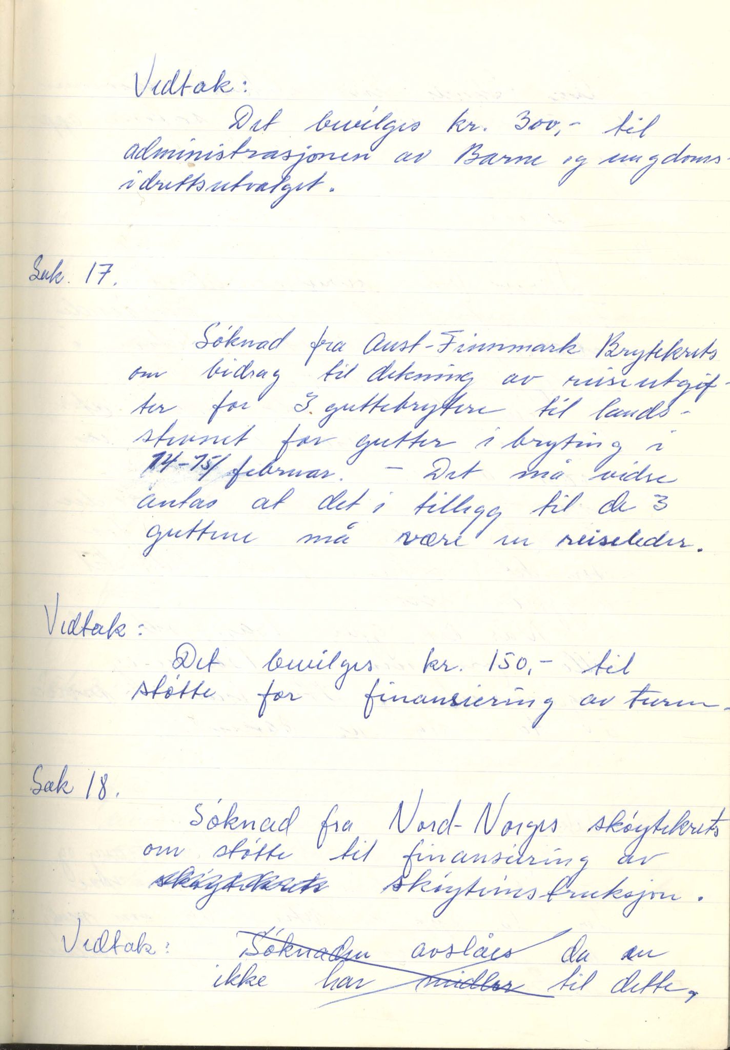 Aust-Finnmark Idrettskrets , FMFB/A-1041/A/L0005: Møteprotokoll for styre, ting og arbeidsutvalg, 1958-1963, s. 10