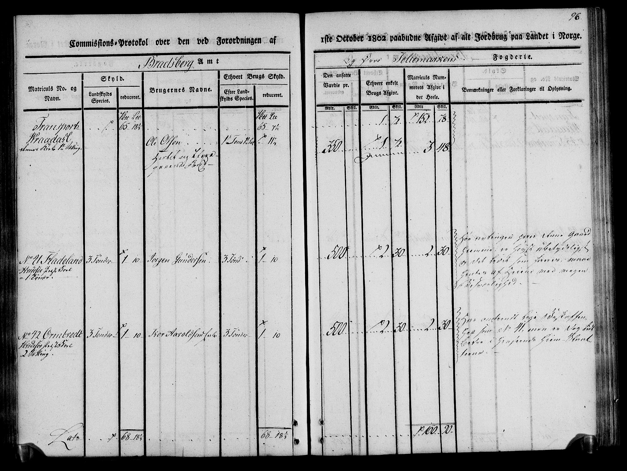 Rentekammeret inntil 1814, Realistisk ordnet avdeling, RA/EA-4070/N/Ne/Nea/L0075: Øvre Telemarken fogderi. Kommisjonsprotokoll for fogderiets vestre del - Kviteseid, Vinje, Moland [):Fyresdal] og Lårdal prestegjeld., 1803, s. 96