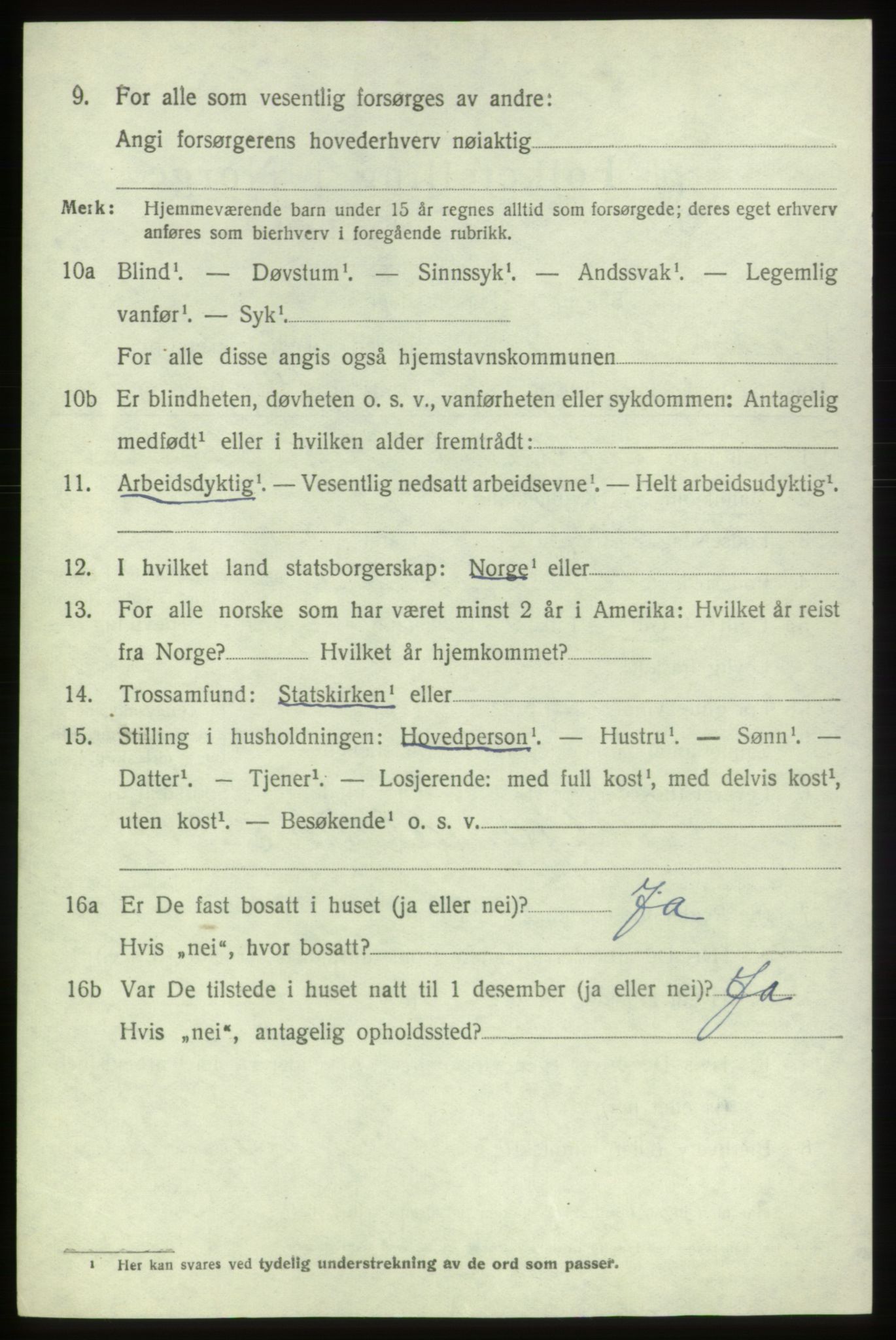 SAB, Folketelling 1920 for 1220 Bremnes herred, 1920, s. 1319