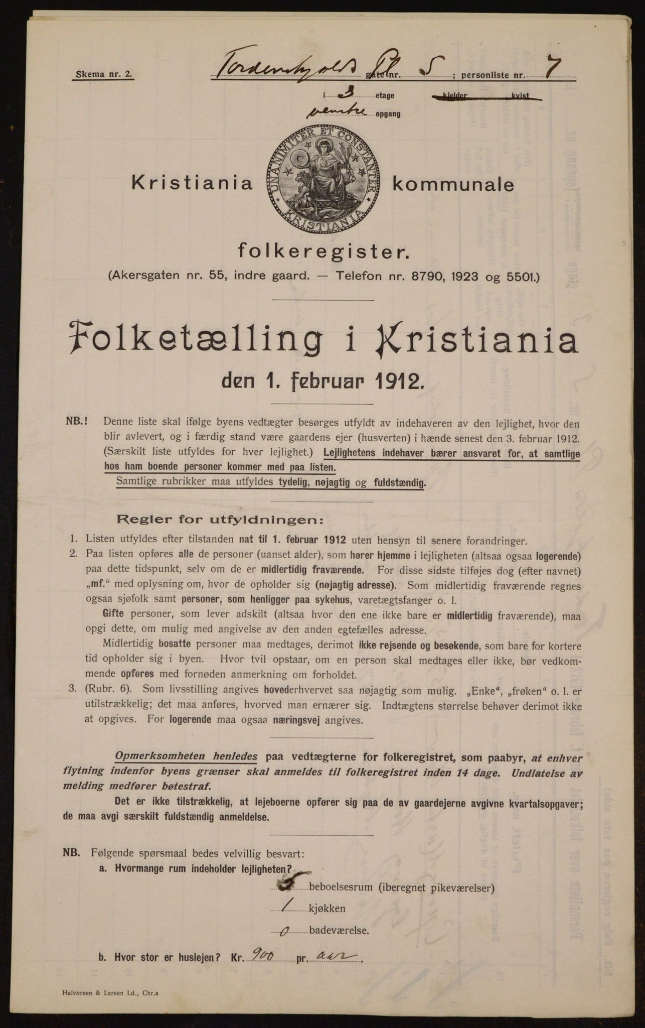 OBA, Kommunal folketelling 1.2.1912 for Kristiania, 1912, s. 113880