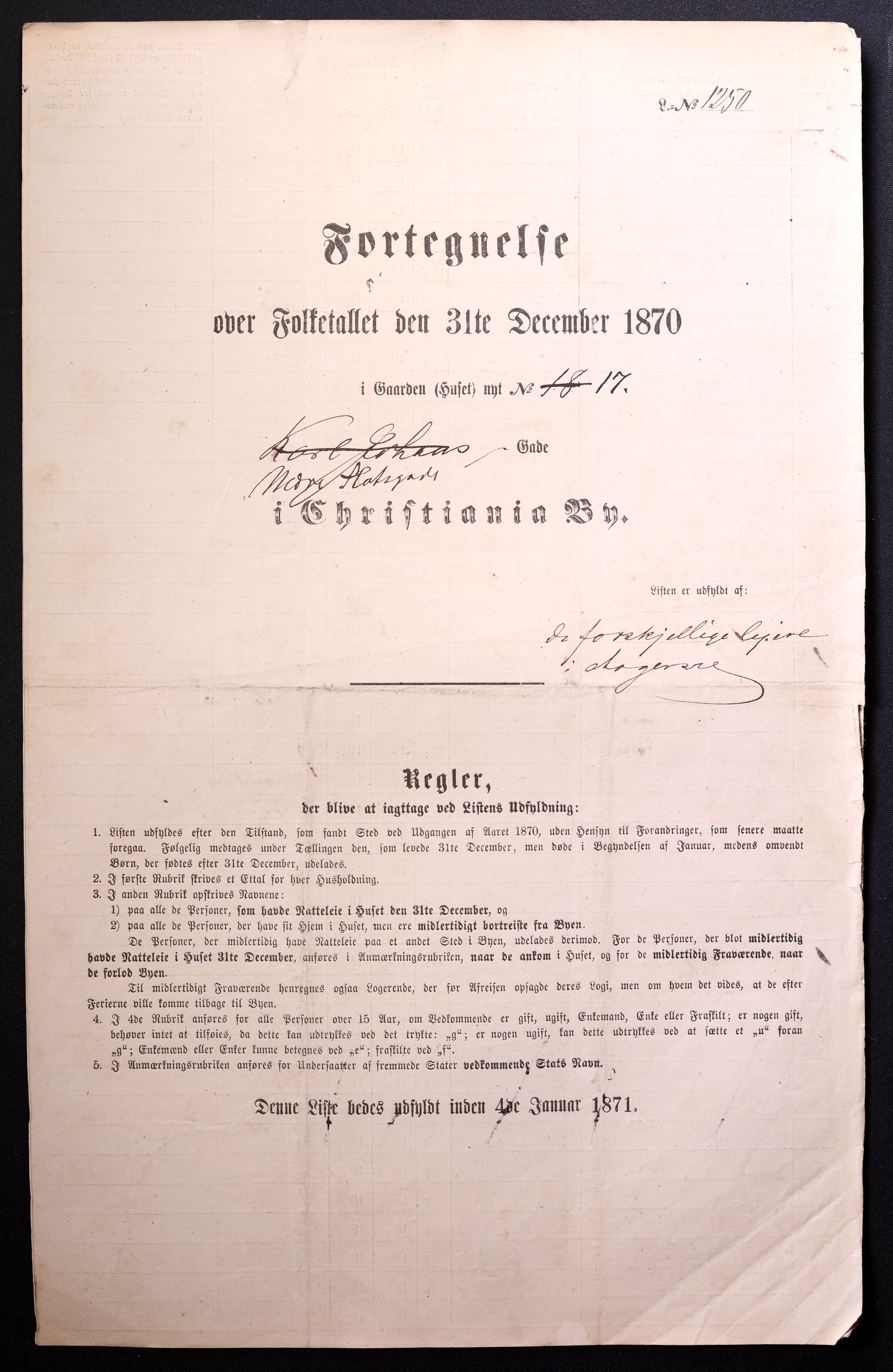 RA, Folketelling 1870 for 0301 Kristiania kjøpstad, 1870, s. 2506