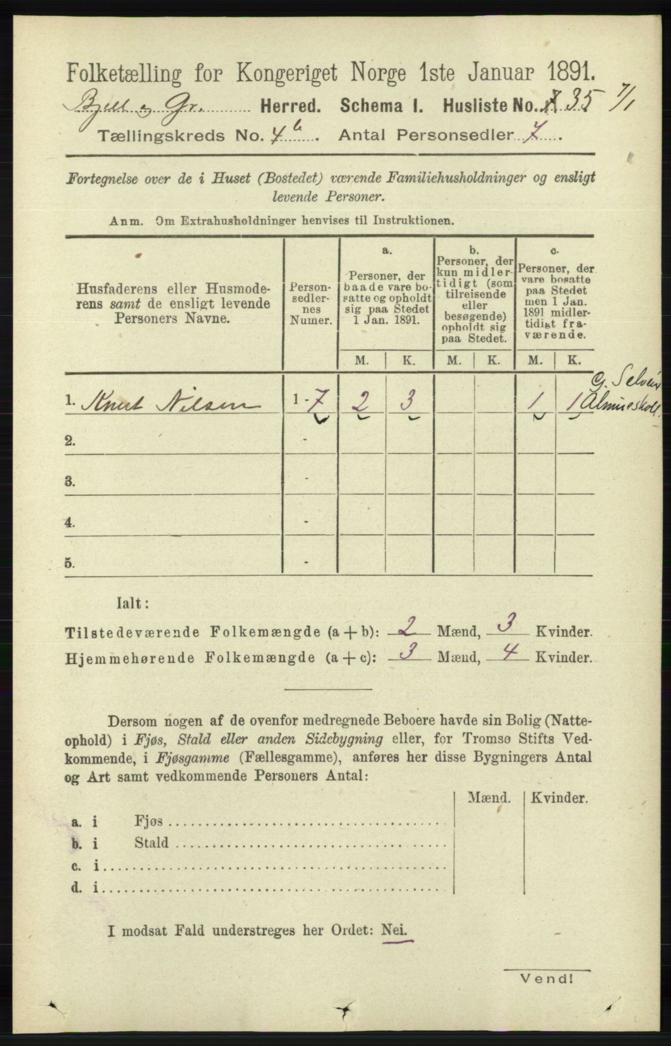 RA, Folketelling 1891 for 1024 Bjelland og Grindheim herred, 1891, s. 2062