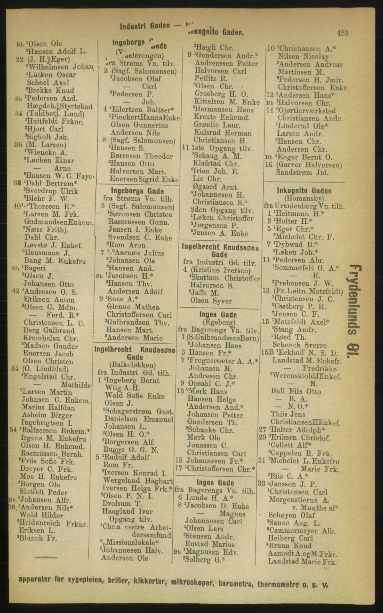 Kristiania/Oslo adressebok, PUBL/-, 1889, s. 483