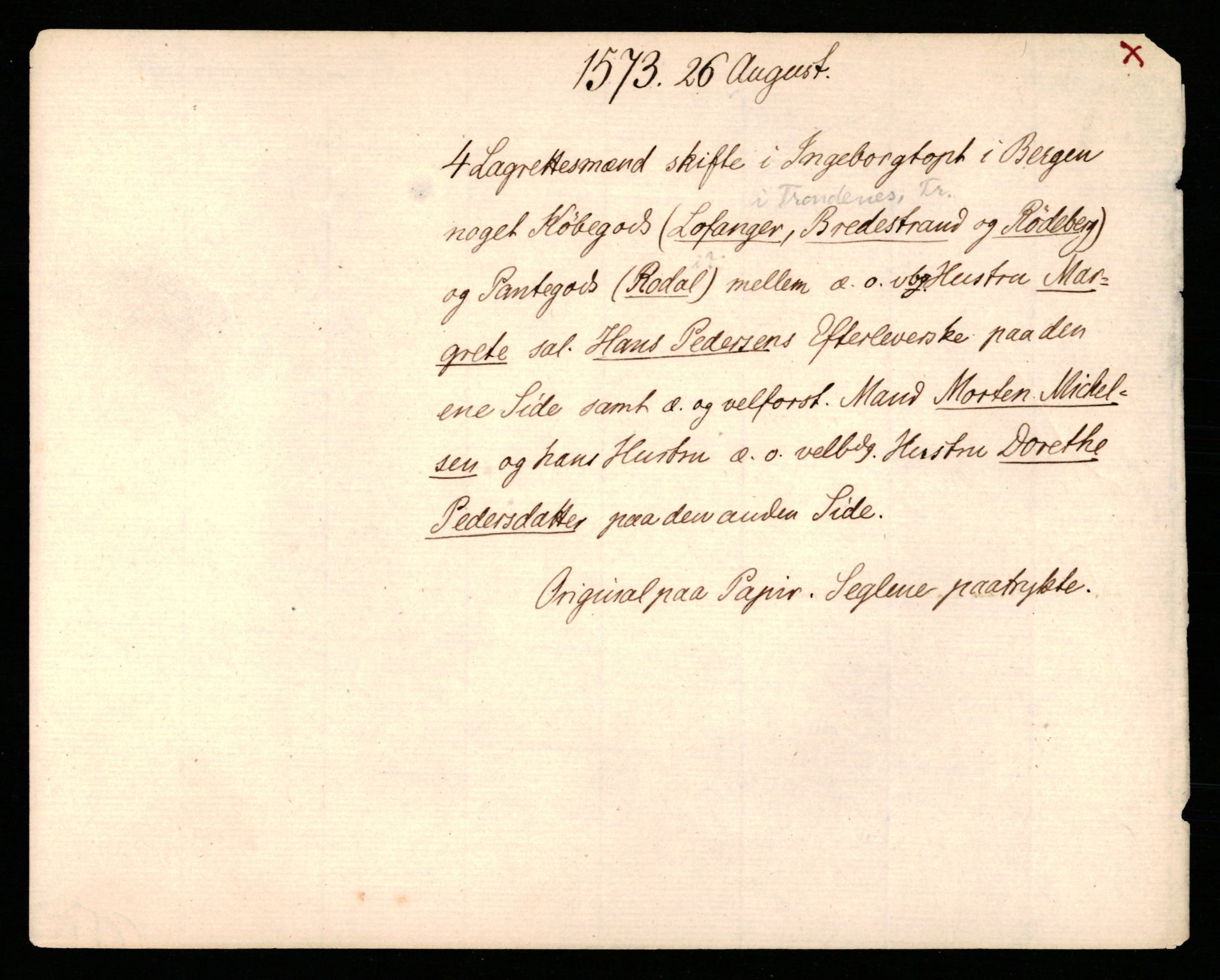 Riksarkivets diplomsamling, AV/RA-EA-5965/F35/F35b/L0002: Riksarkivets diplomer, seddelregister, 1567-1583, s. 197