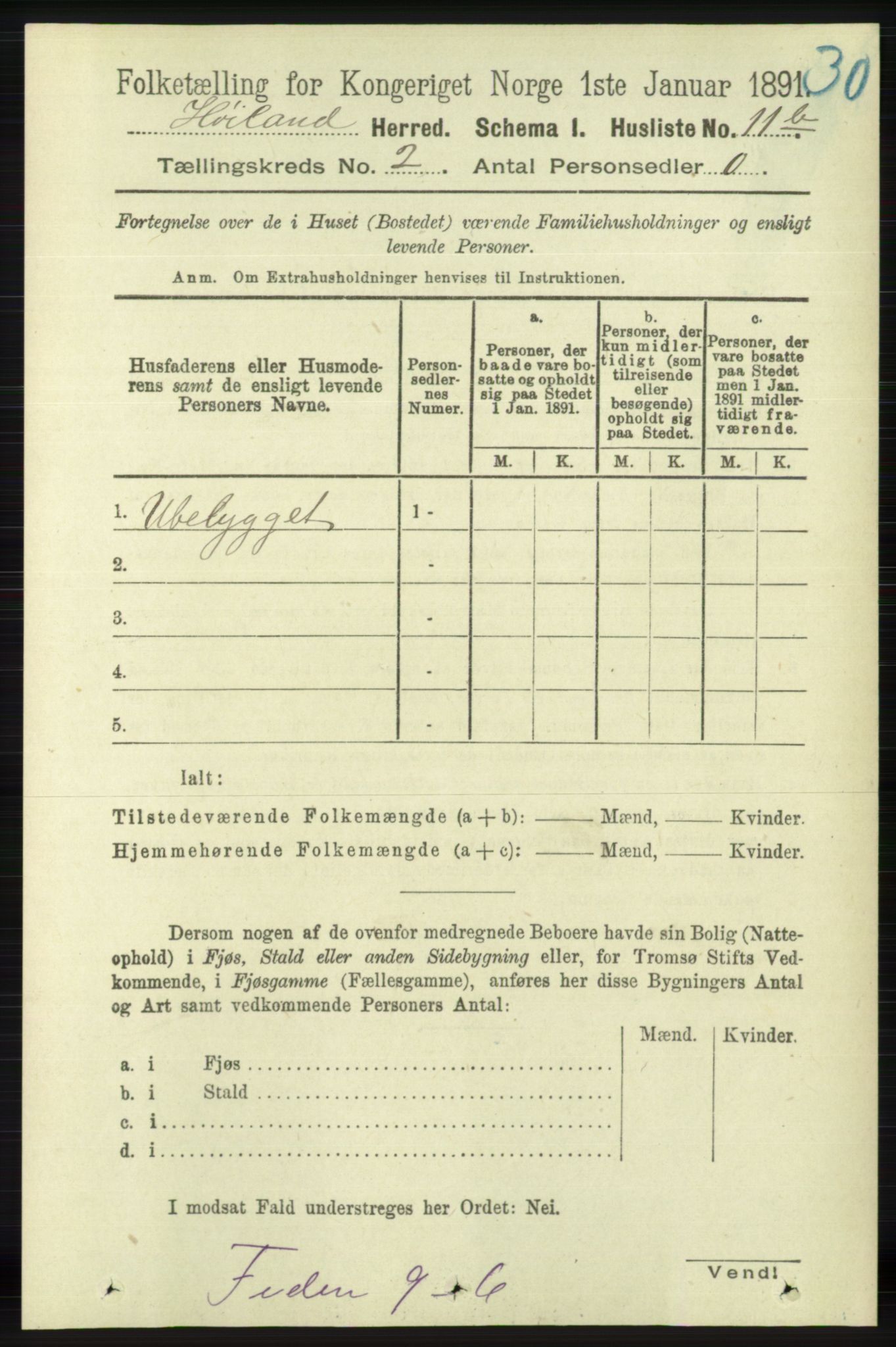 RA, Folketelling 1891 for 1123 Høyland herred, 1891, s. 288