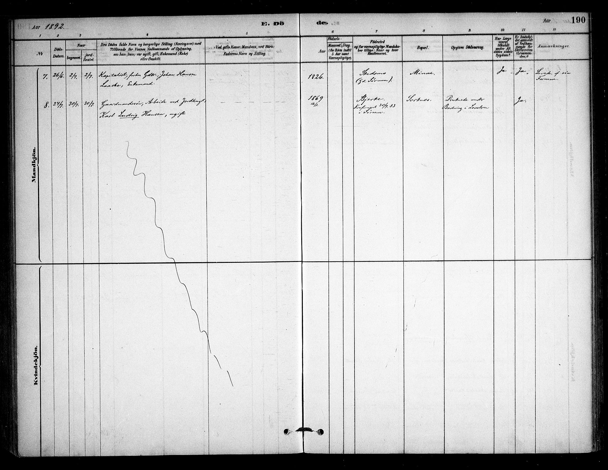 Sørum prestekontor Kirkebøker, AV/SAO-A-10303/F/Fb/L0001: Ministerialbok nr. II 1, 1878-1915, s. 190