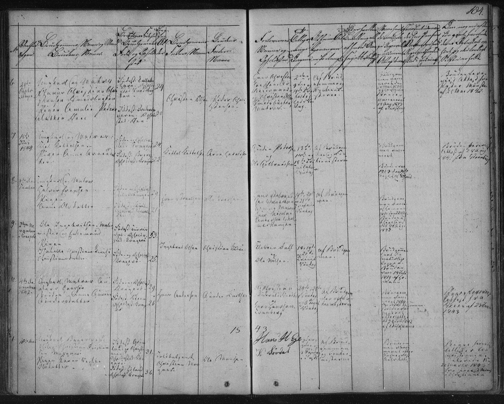 Kragerø kirkebøker, AV/SAKO-A-278/F/Fa/L0005: Ministerialbok nr. 5, 1832-1847, s. 184