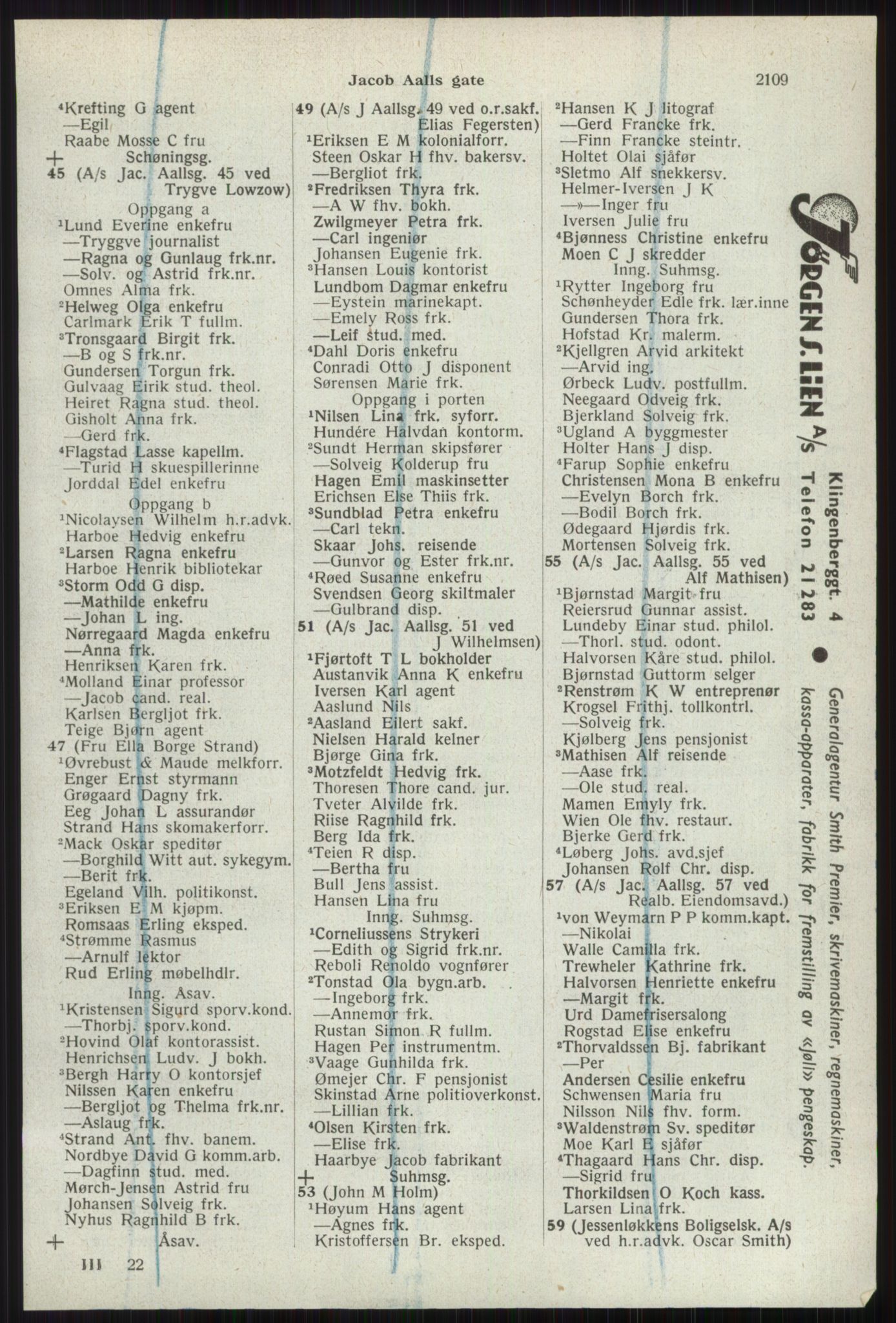 Kristiania/Oslo adressebok, PUBL/-, 1941, s. 2109