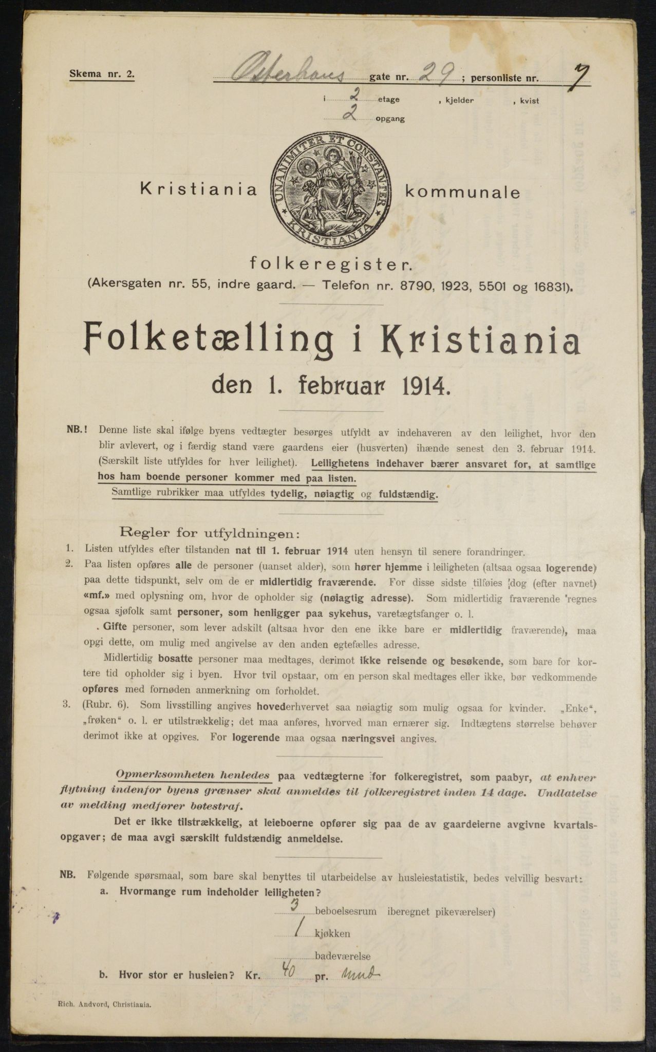 OBA, Kommunal folketelling 1.2.1914 for Kristiania, 1914, s. 77815