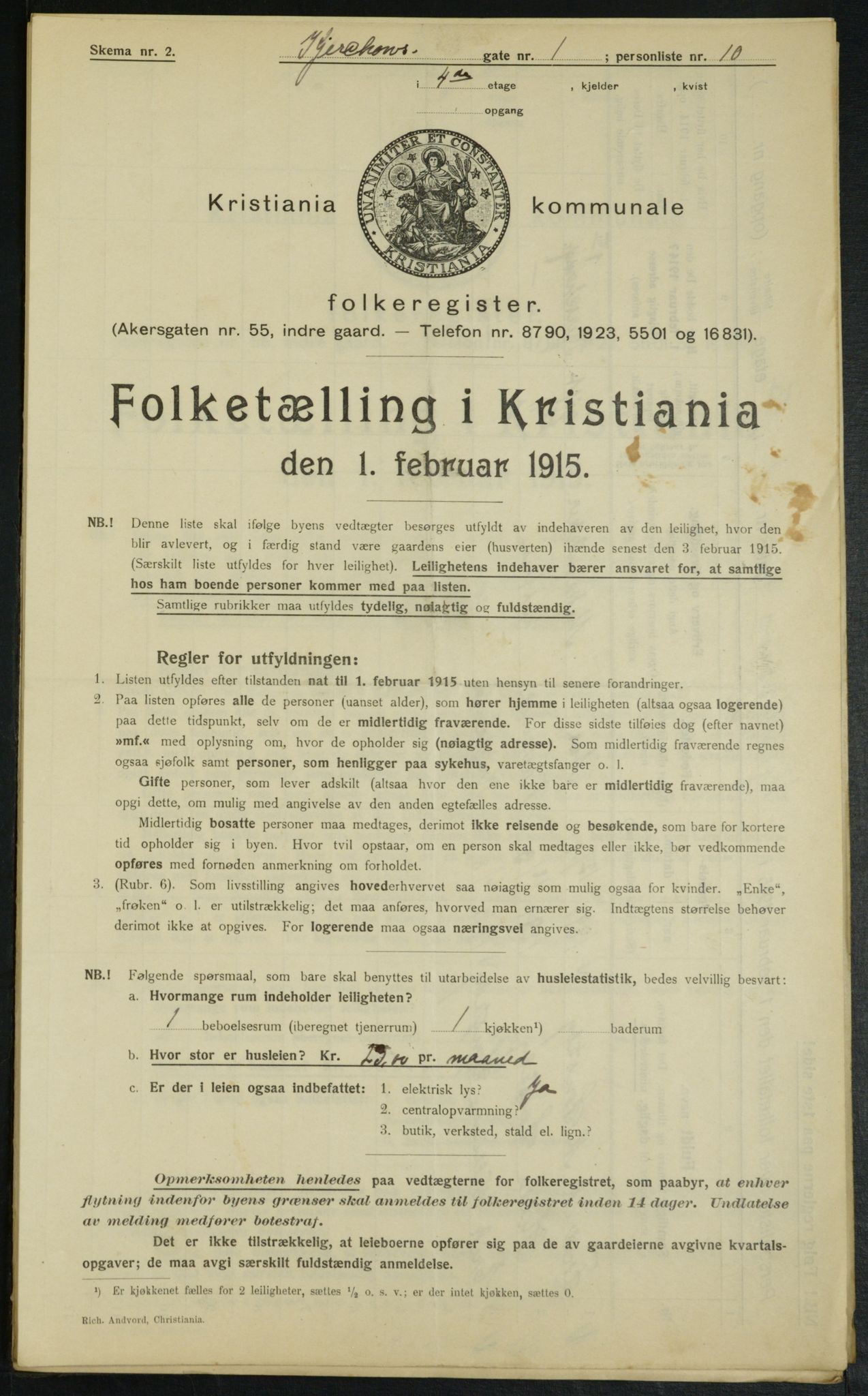 OBA, Kommunal folketelling 1.2.1915 for Kristiania, 1915, s. 48918