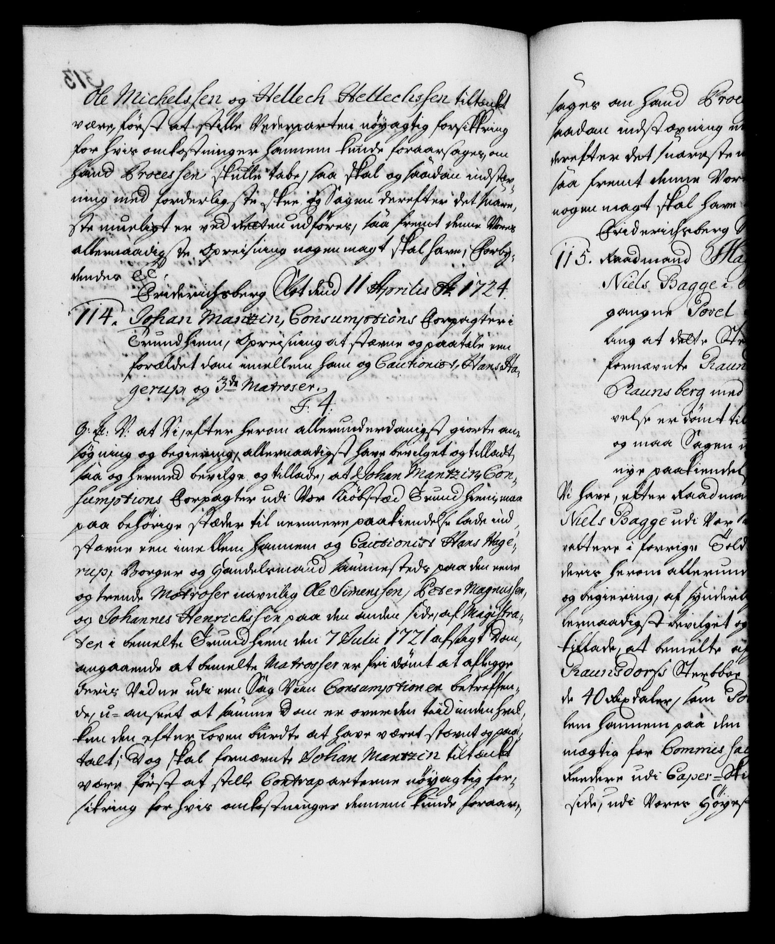 Danske Kanselli 1572-1799, AV/RA-EA-3023/F/Fc/Fca/Fcaa/L0024: Norske registre, 1723-1725, s. 313b