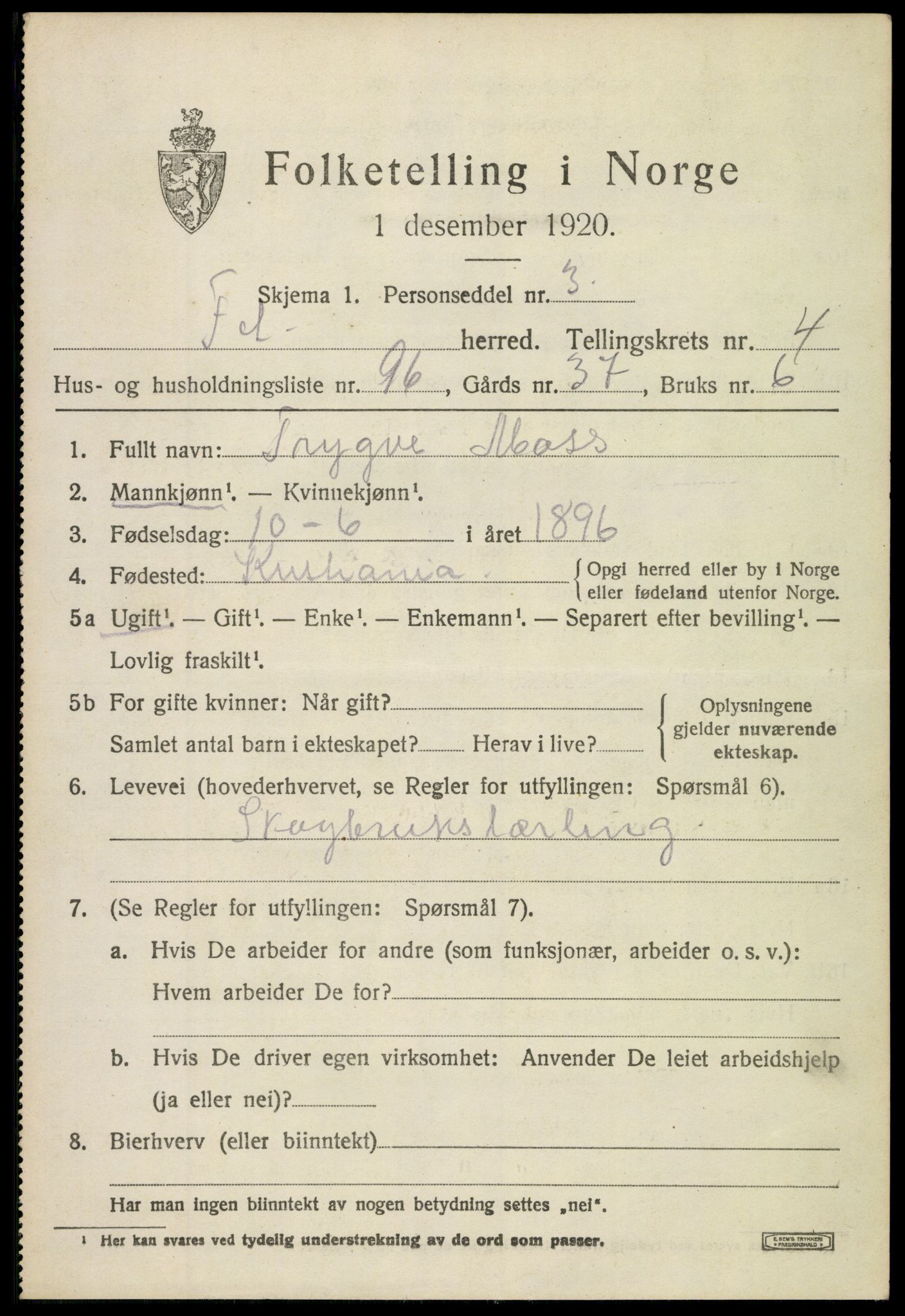 SAO, Folketelling 1920 for 0227 Fet herred, 1920, s. 5966