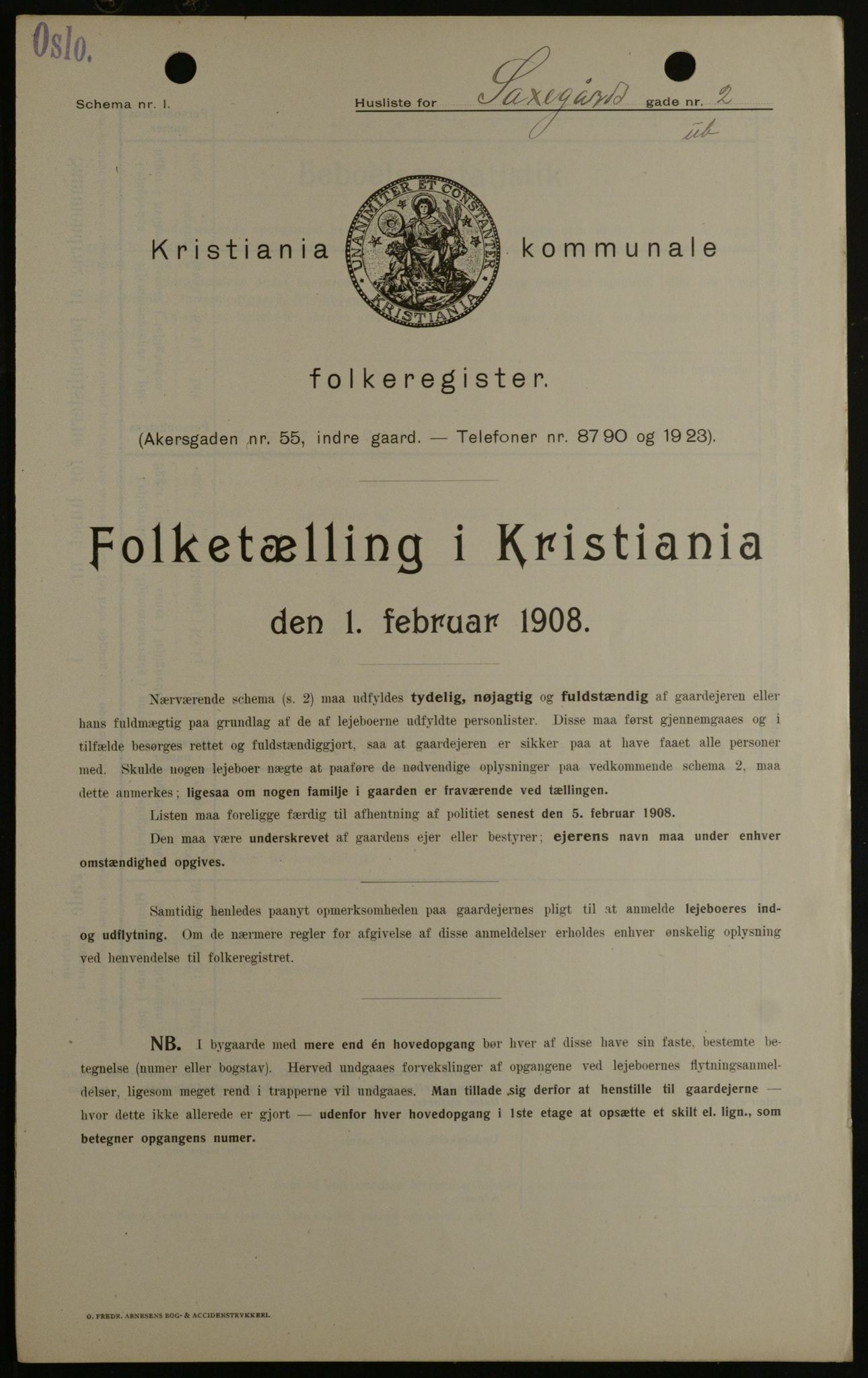 OBA, Kommunal folketelling 1.2.1908 for Kristiania kjøpstad, 1908, s. 80484