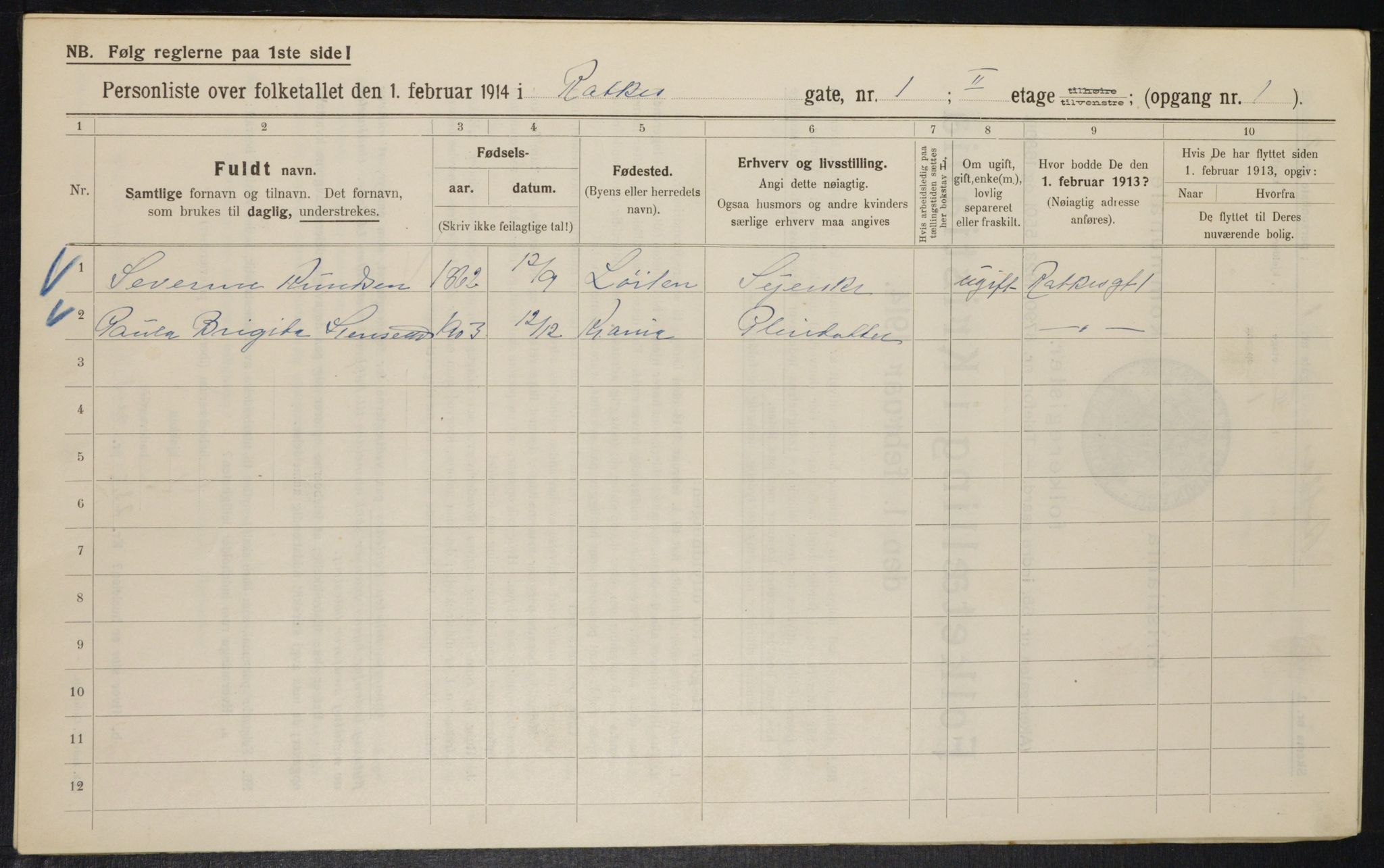 OBA, Kommunal folketelling 1.2.1914 for Kristiania, 1914, s. 81834