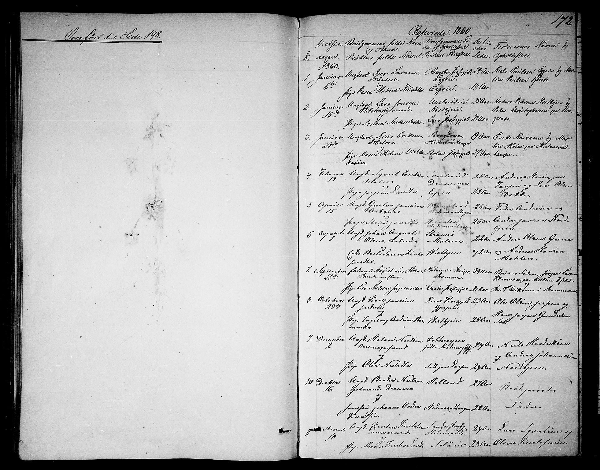 Skoger kirkebøker, SAKO/A-59/G/Ga/L0002: Klokkerbok nr. I 2, 1860-1880, s. 172