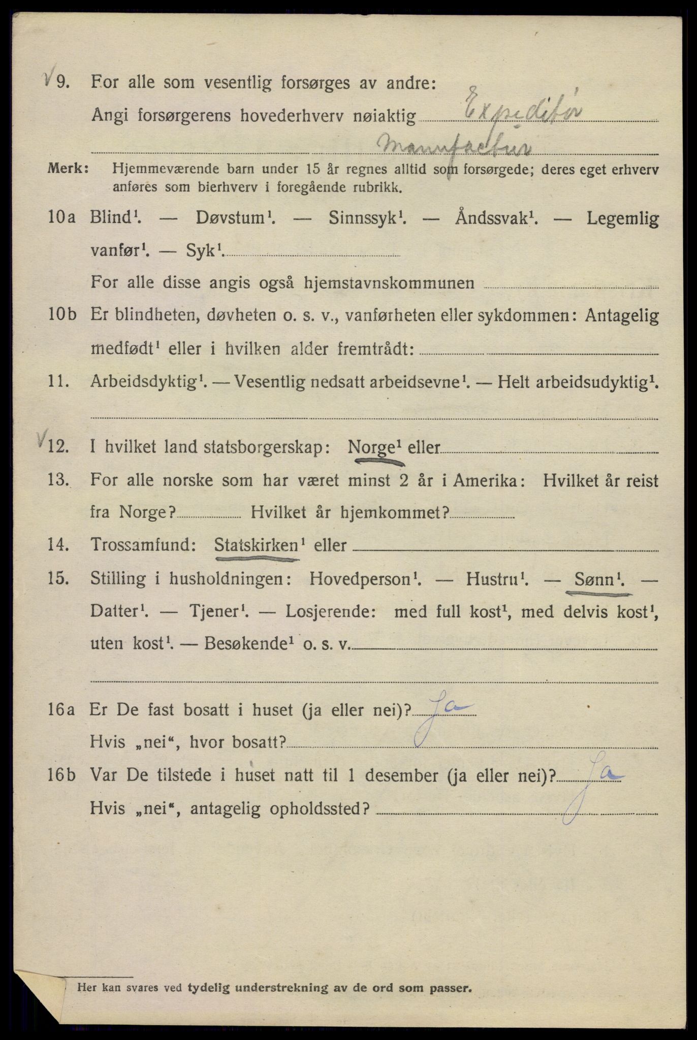 SAO, Folketelling 1920 for 0301 Kristiania kjøpstad, 1920, s. 309260