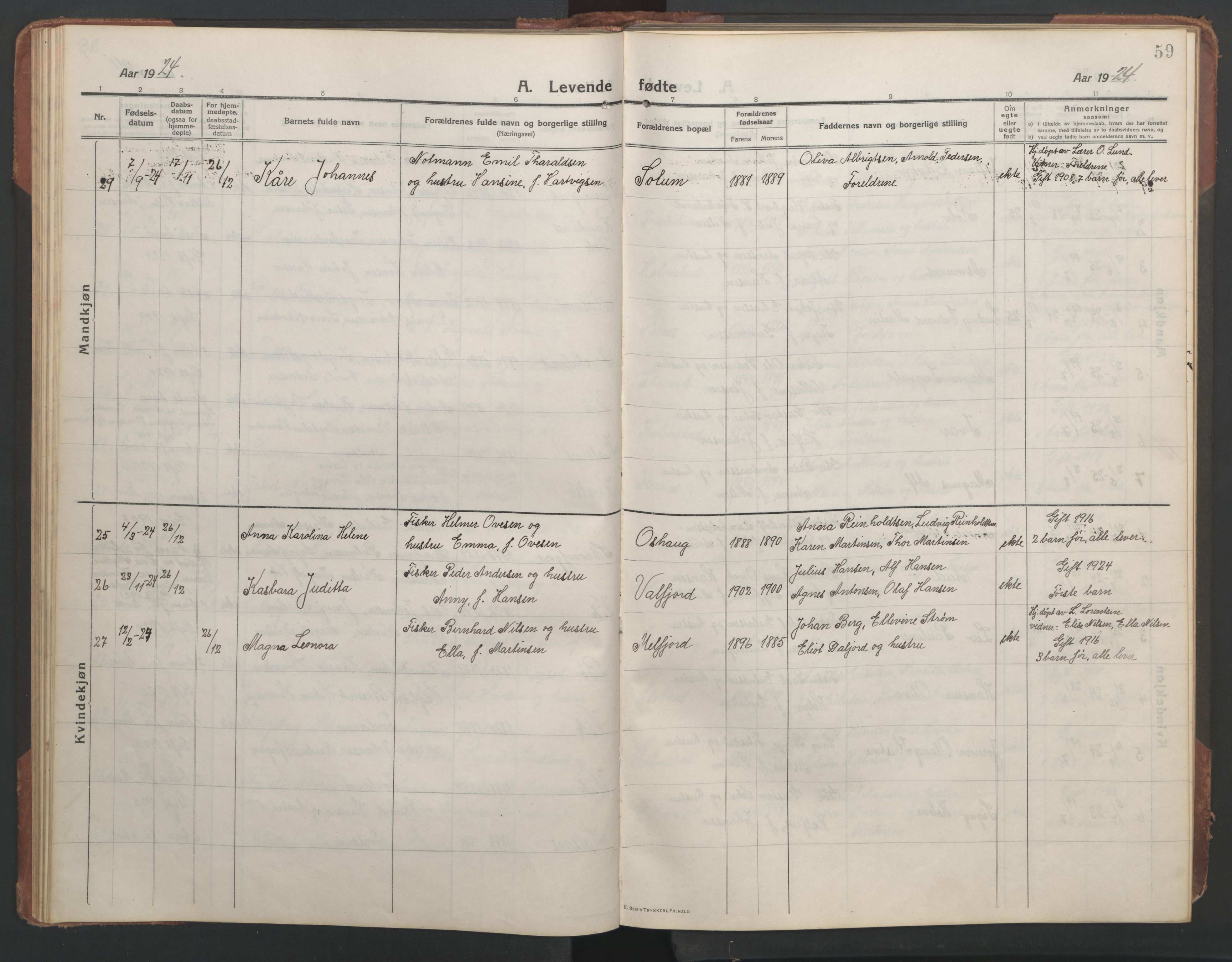 Ministerialprotokoller, klokkerbøker og fødselsregistre - Nordland, AV/SAT-A-1459/890/L1291: Klokkerbok nr. 890C02, 1913-1954, s. 59