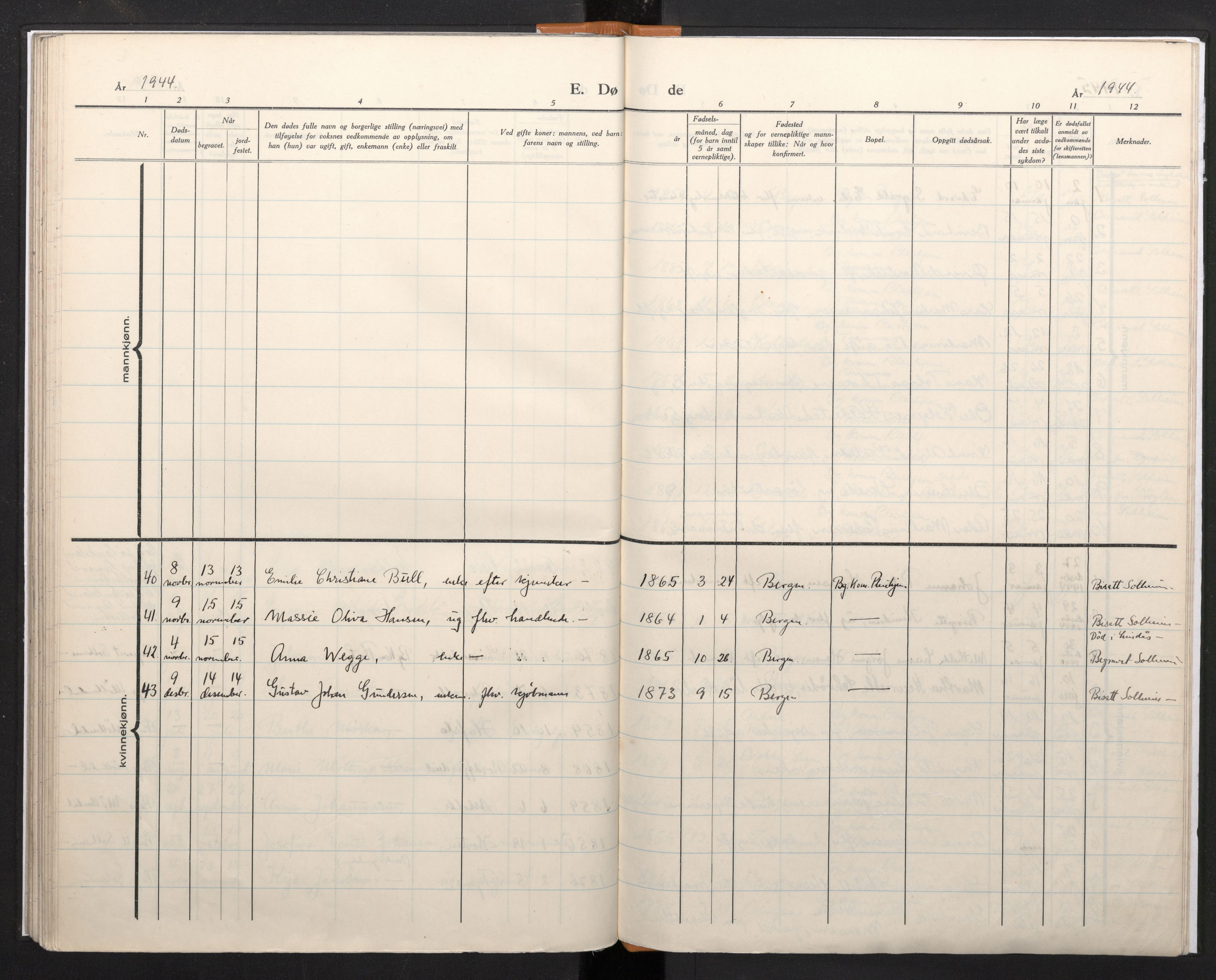 Domkirken sokneprestembete, AV/SAB-A-74801/H/Haa/L0017: Ministerialbok nr. A 16, 1944-1945