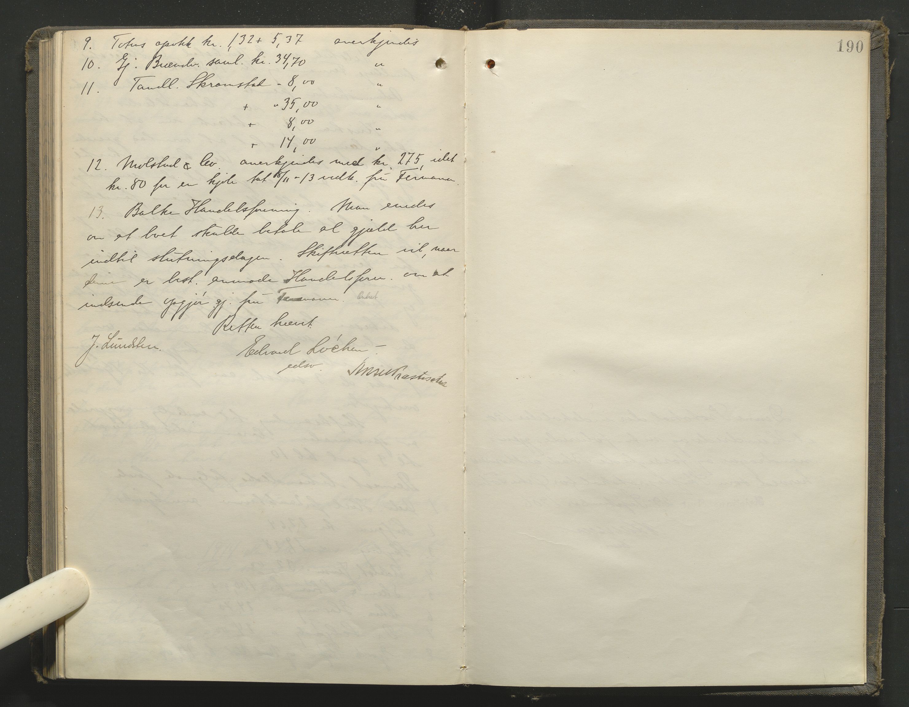 Toten tingrett, AV/SAH-TING-006/J/Je/L0010: Skiftebehandlingsprotokoll - Østre Toten, 1906-1914, s. 190