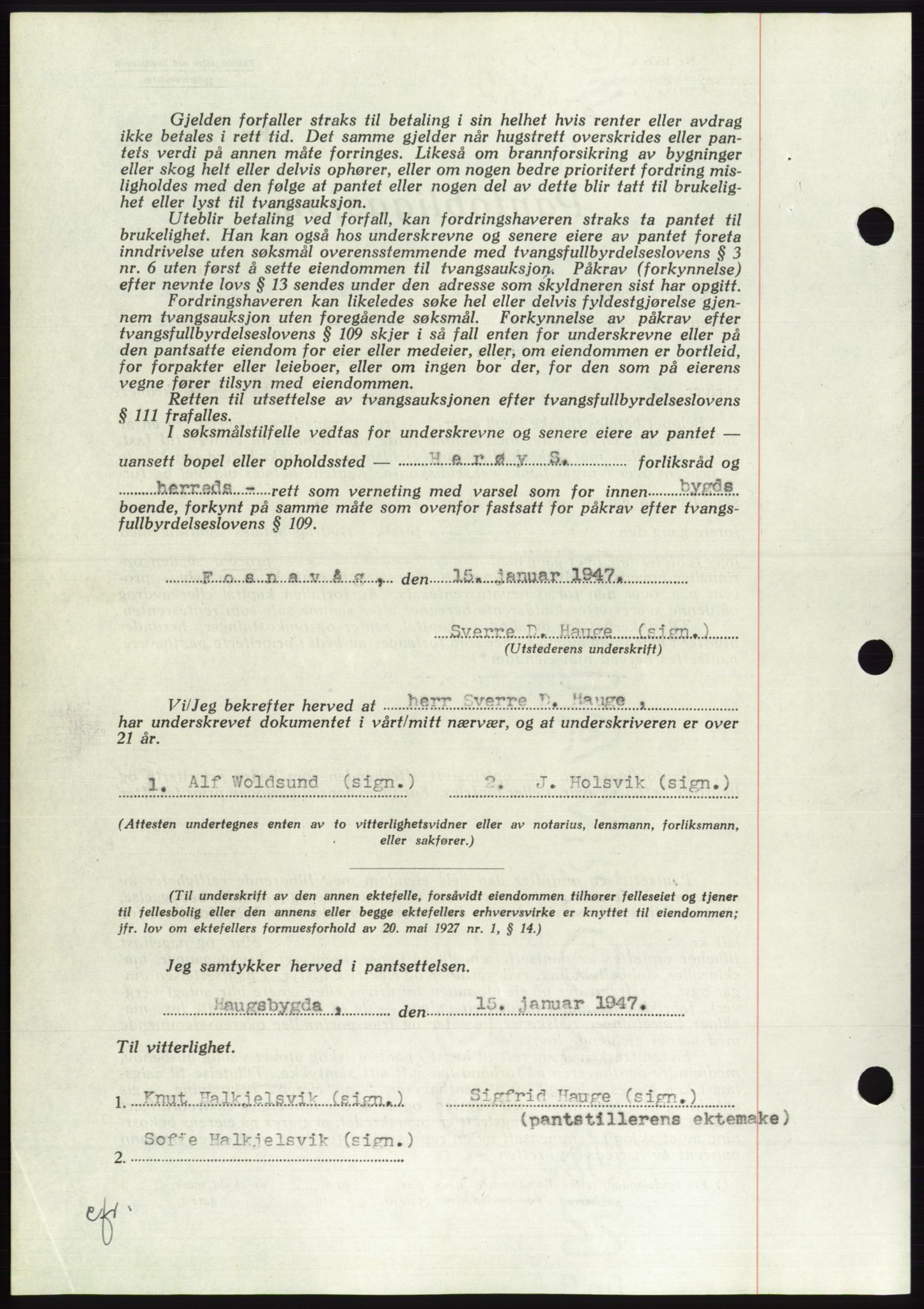 Søre Sunnmøre sorenskriveri, AV/SAT-A-4122/1/2/2C/L0114: Pantebok nr. 1-2B, 1943-1947, Dagboknr: 367/1947