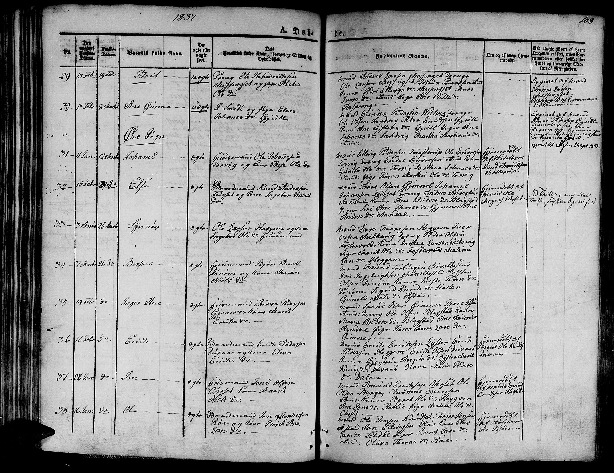 Ministerialprotokoller, klokkerbøker og fødselsregistre - Møre og Romsdal, AV/SAT-A-1454/586/L0983: Ministerialbok nr. 586A09, 1829-1843, s. 103
