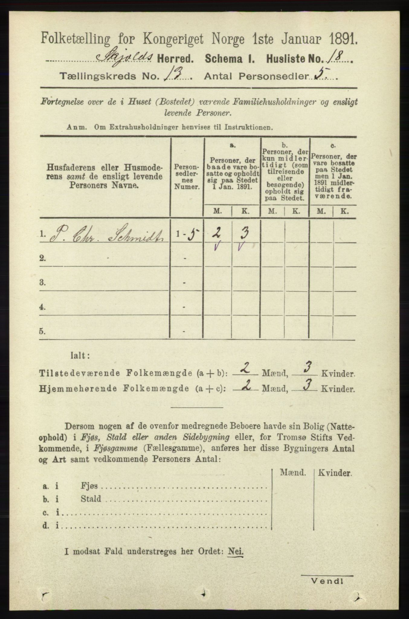 RA, Folketelling 1891 for 1154 Skjold herred, 1891, s. 2388