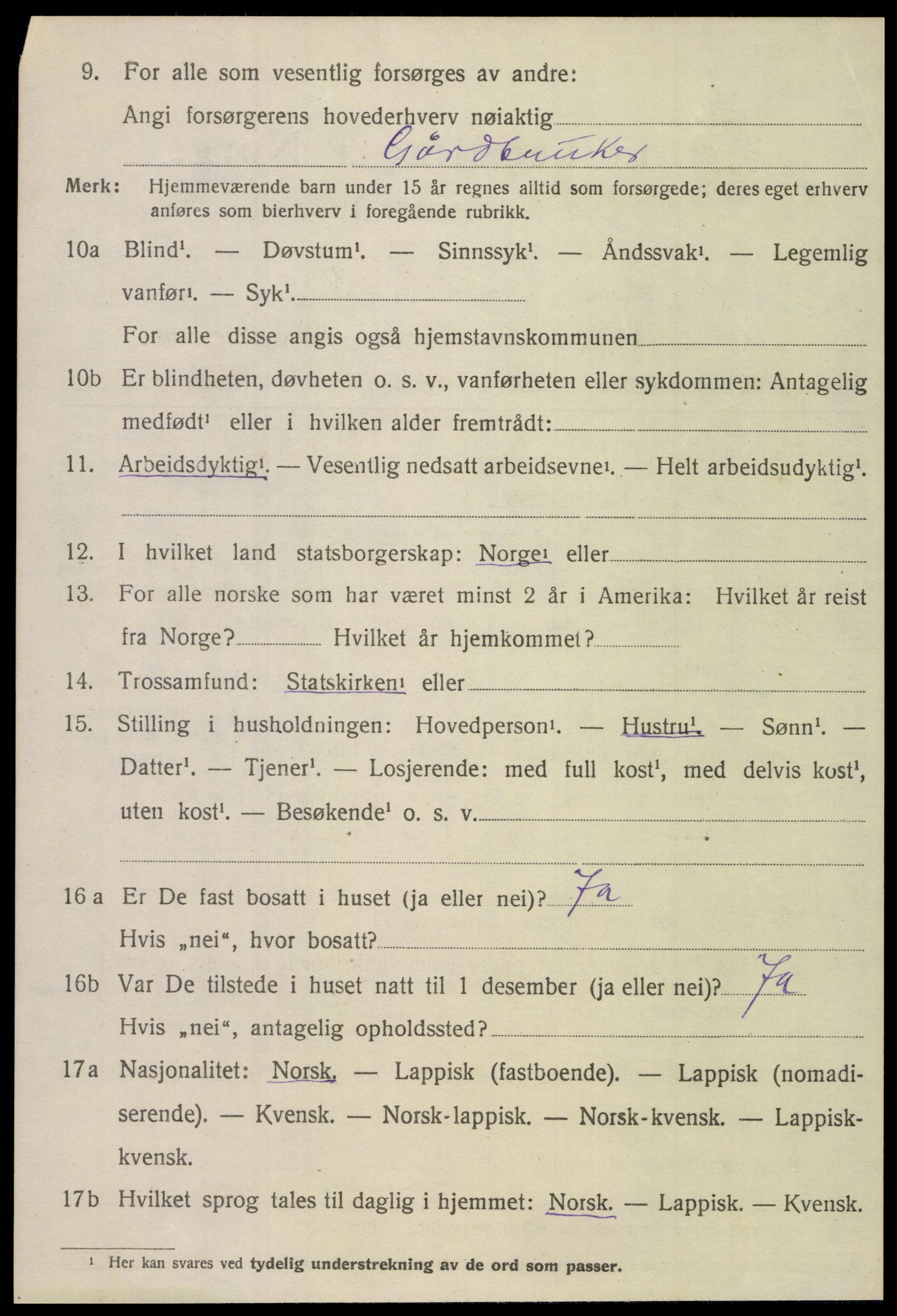 SAT, Folketelling 1920 for 1838 Gildeskål herred, 1920, s. 2409