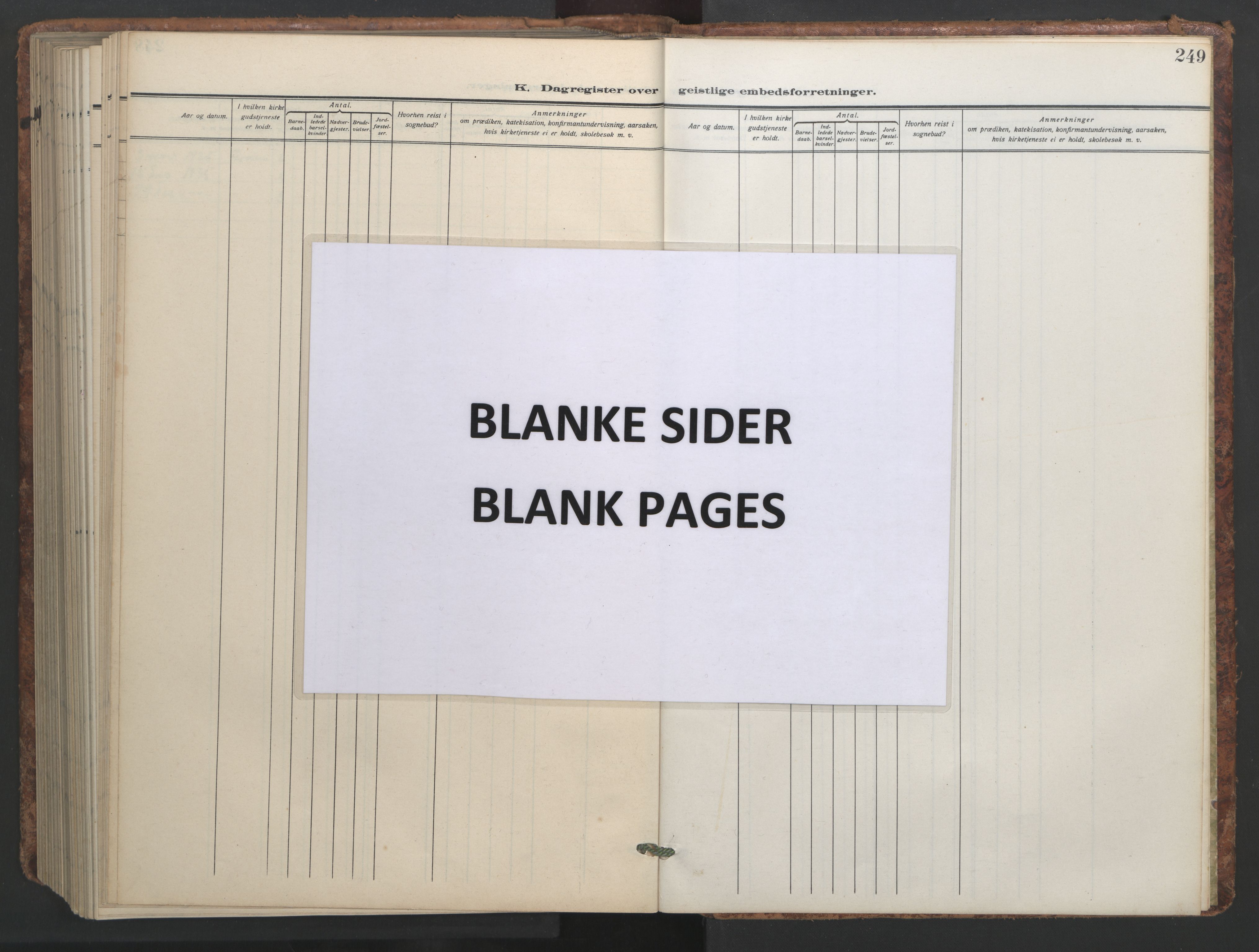 Ministerialprotokoller, klokkerbøker og fødselsregistre - Nordland, AV/SAT-A-1459/824/L0341: Klokkerbok nr. 824C01, 1916-1957, s. 249