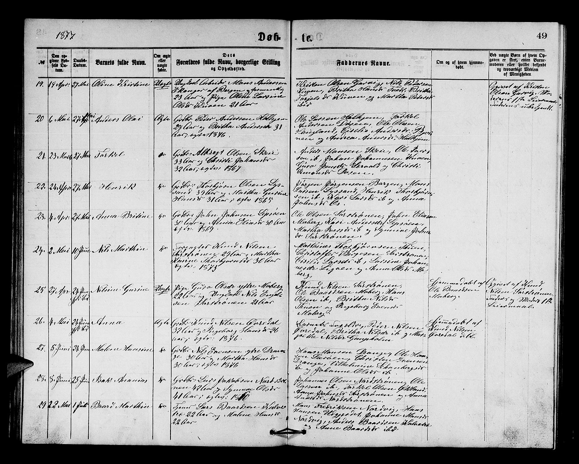 Os sokneprestembete, AV/SAB-A-99929: Klokkerbok nr. A 1, 1869-1879, s. 49