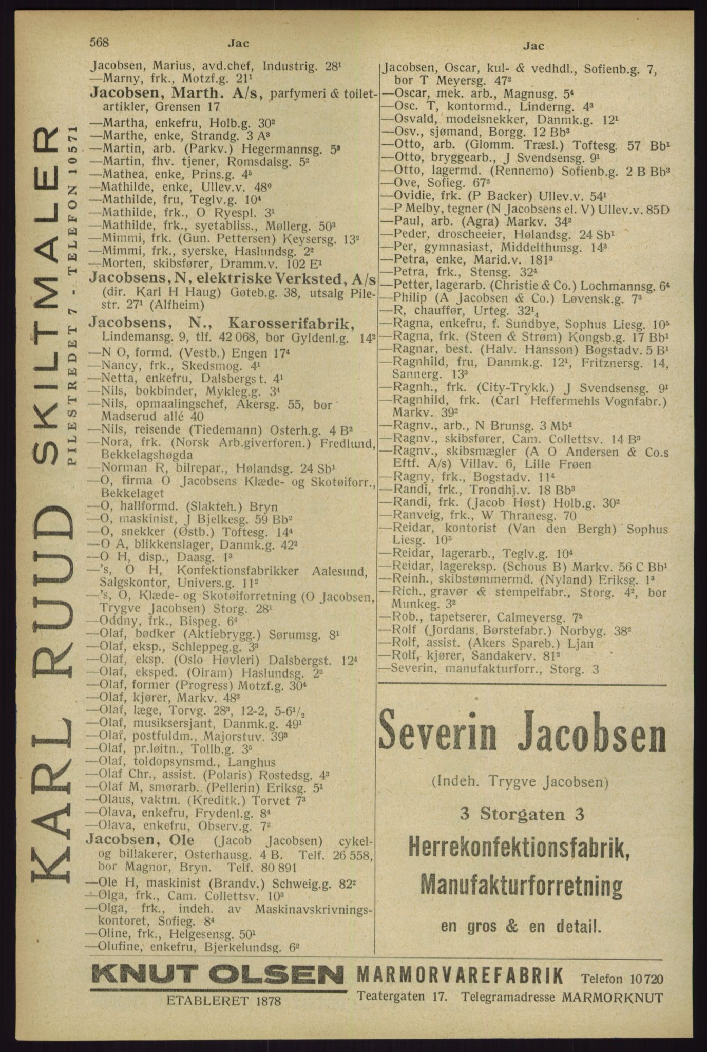 Kristiania/Oslo adressebok, PUBL/-, 1929, s. 568