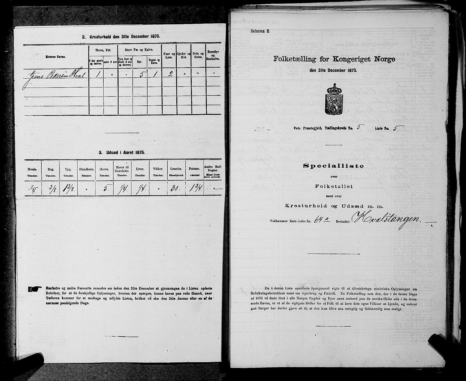 RA, Folketelling 1875 for 0227P Fet prestegjeld, 1875, s. 658