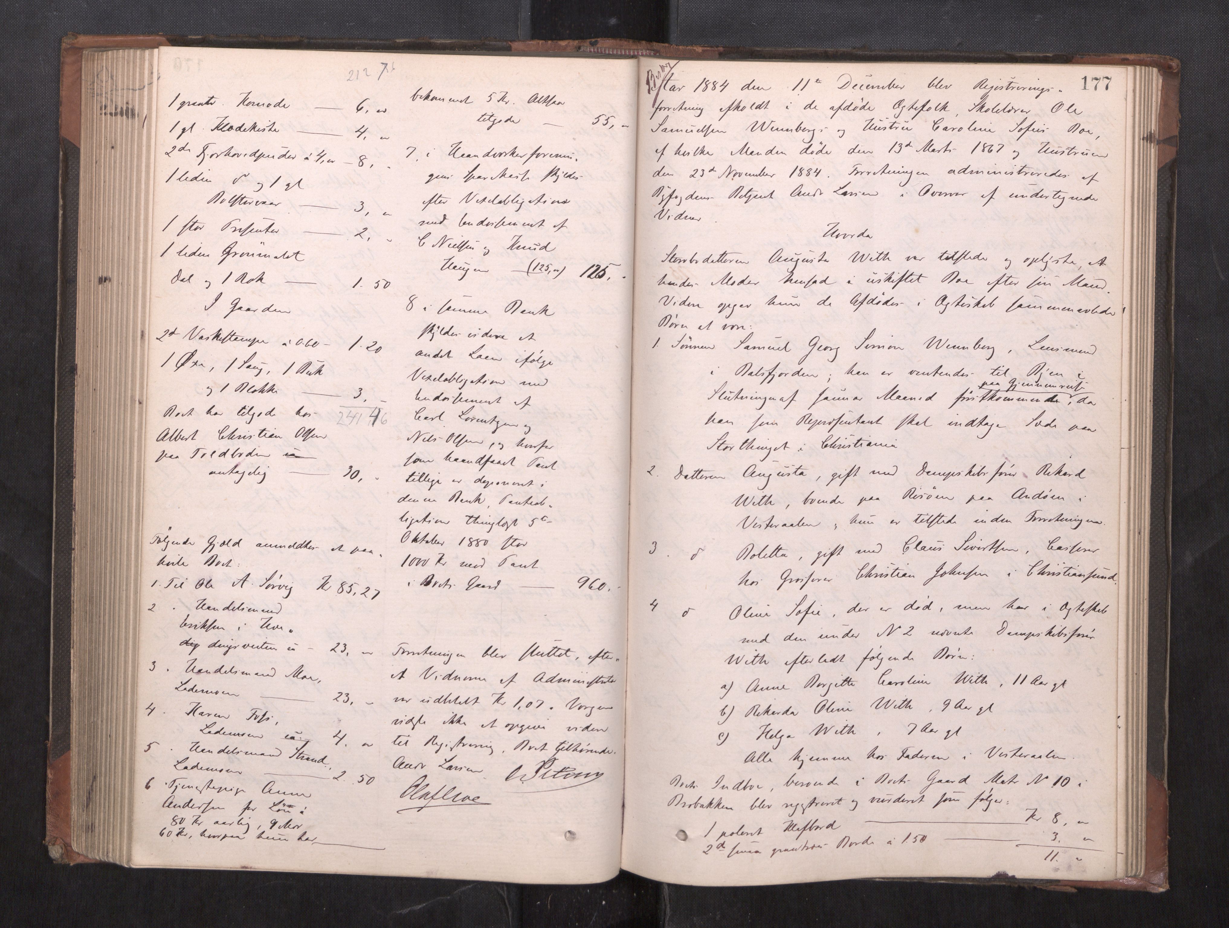 Trondheim byfogd, AV/SAT-A-0003/1/3/3C/L0010: Skifteregistreringsprotokoll - 5/11-5/5. (u/ register), 1879-1887, s. 177