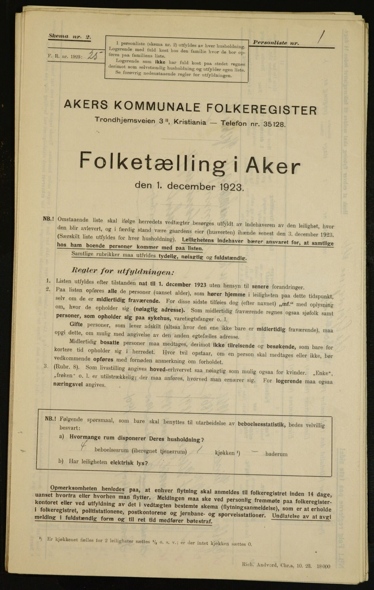 , Kommunal folketelling 1.12.1923 for Aker, 1923, s. 7603