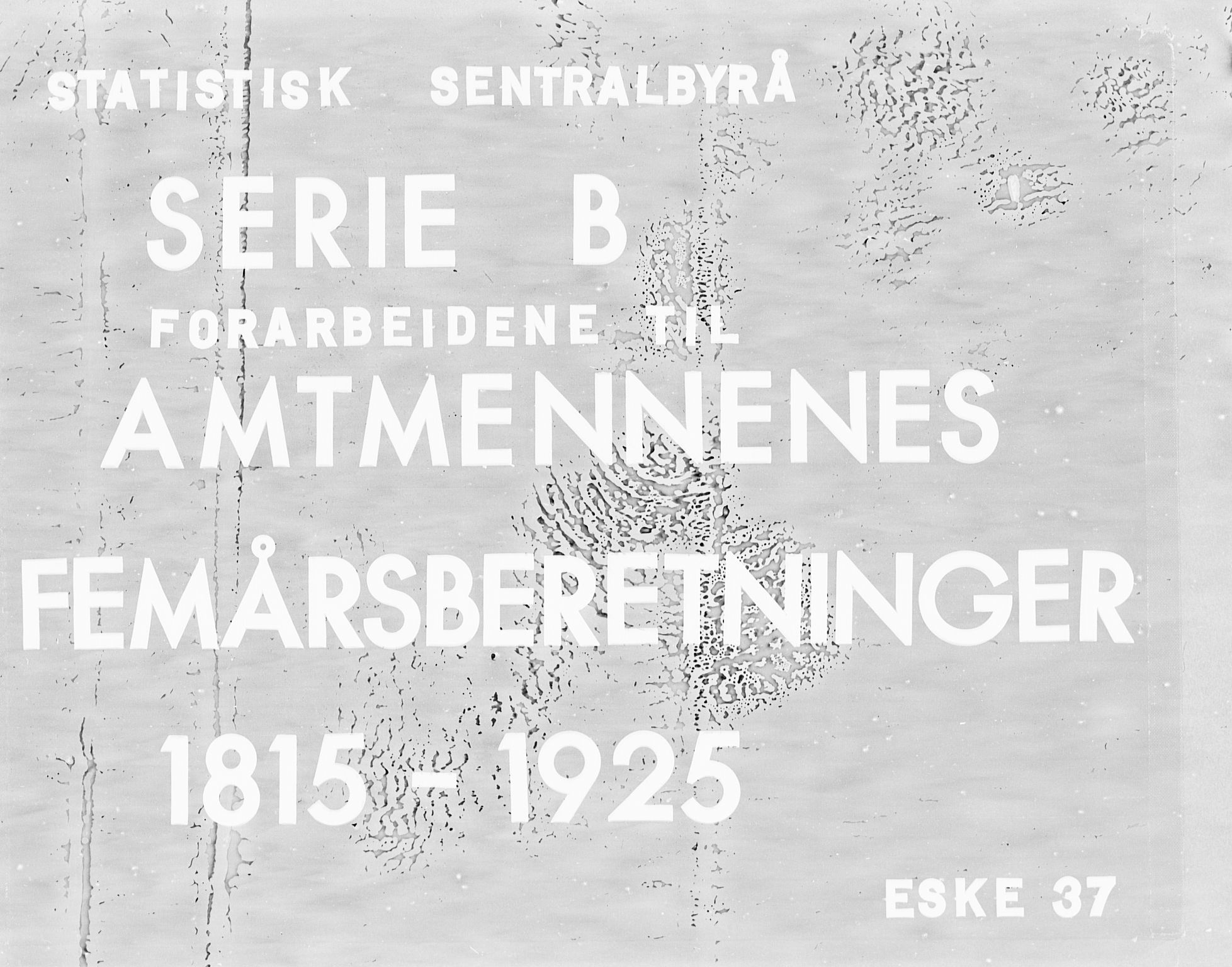 Statistisk sentralbyrå, Næringsøkonomiske emner, Generelt - Amtmennenes femårsberetninger, RA/S-2233/F/Fa/L0037: --, 1871-1875, s. 1