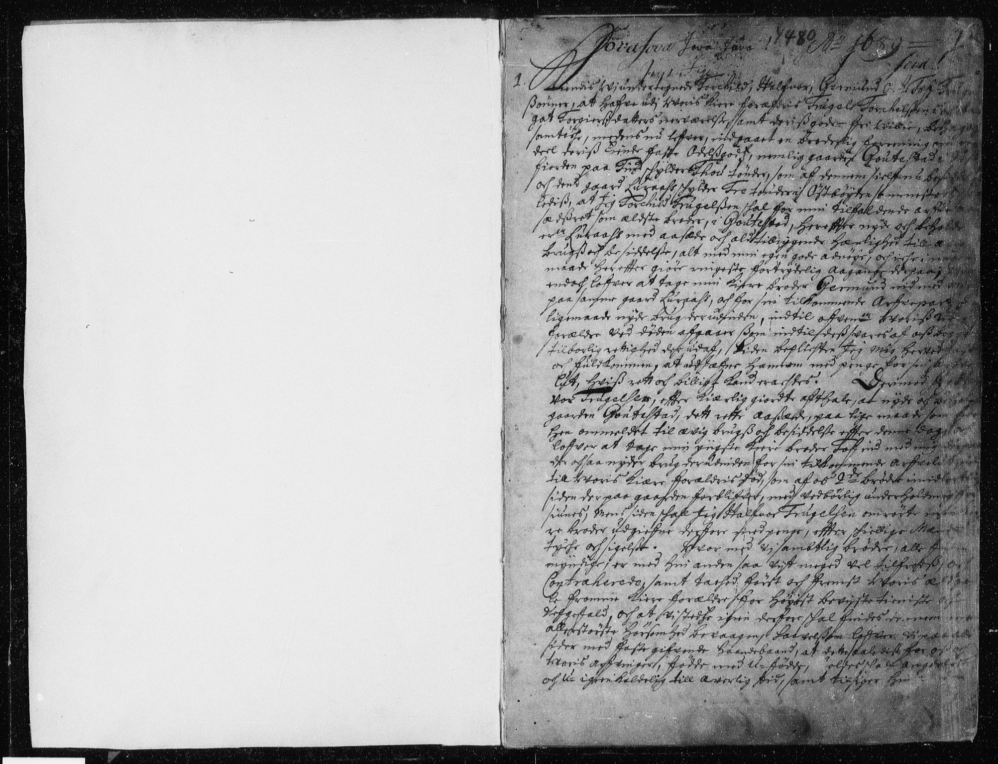 Øvre Telemark østfjelske sorenskriveri, SAKO/A-213/G/Ga/Gaa/L0001: Pantebok nr. I 1, 1689-1692, s. 1
