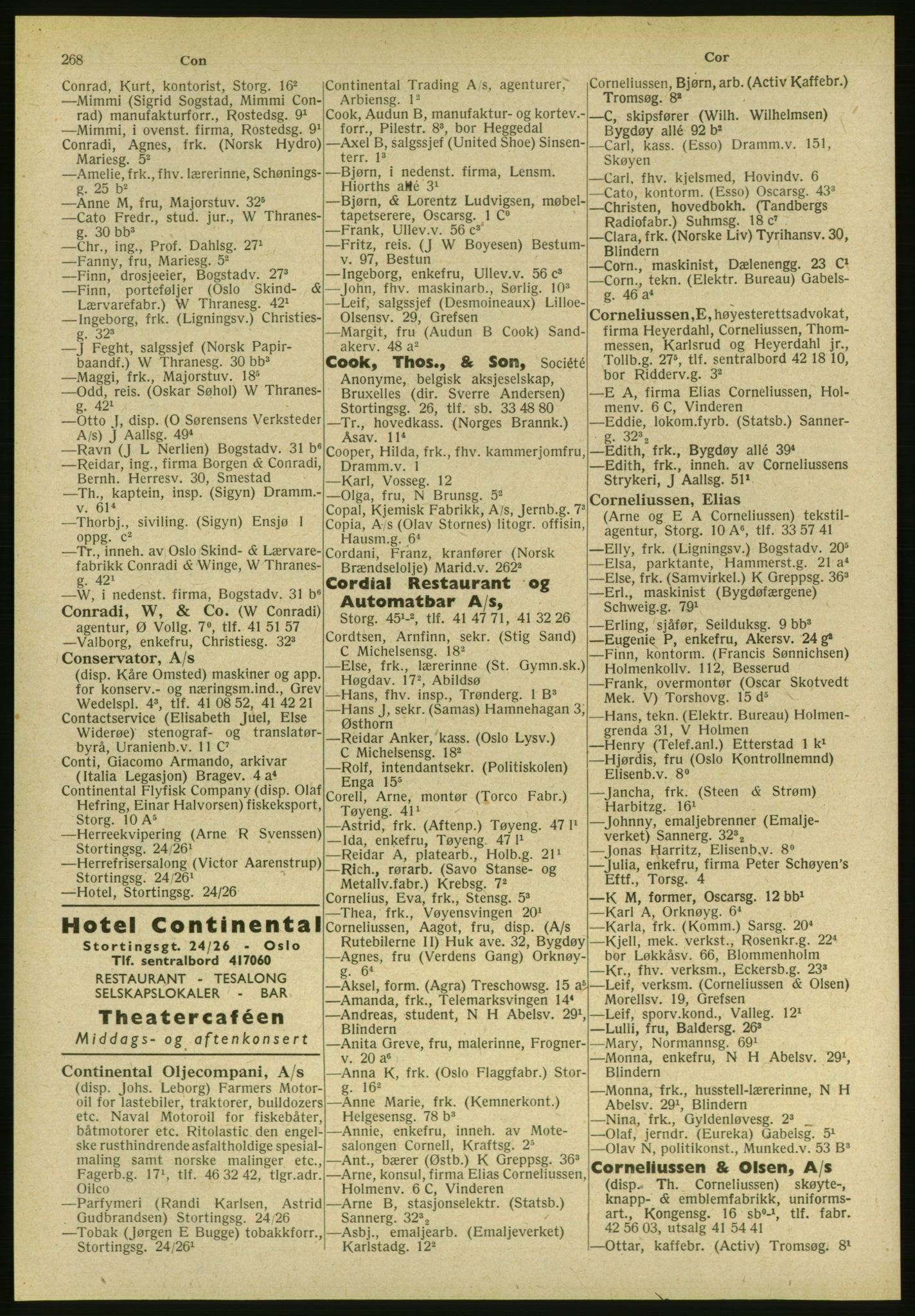 Kristiania/Oslo adressebok, PUBL/-, 1951, s. 268