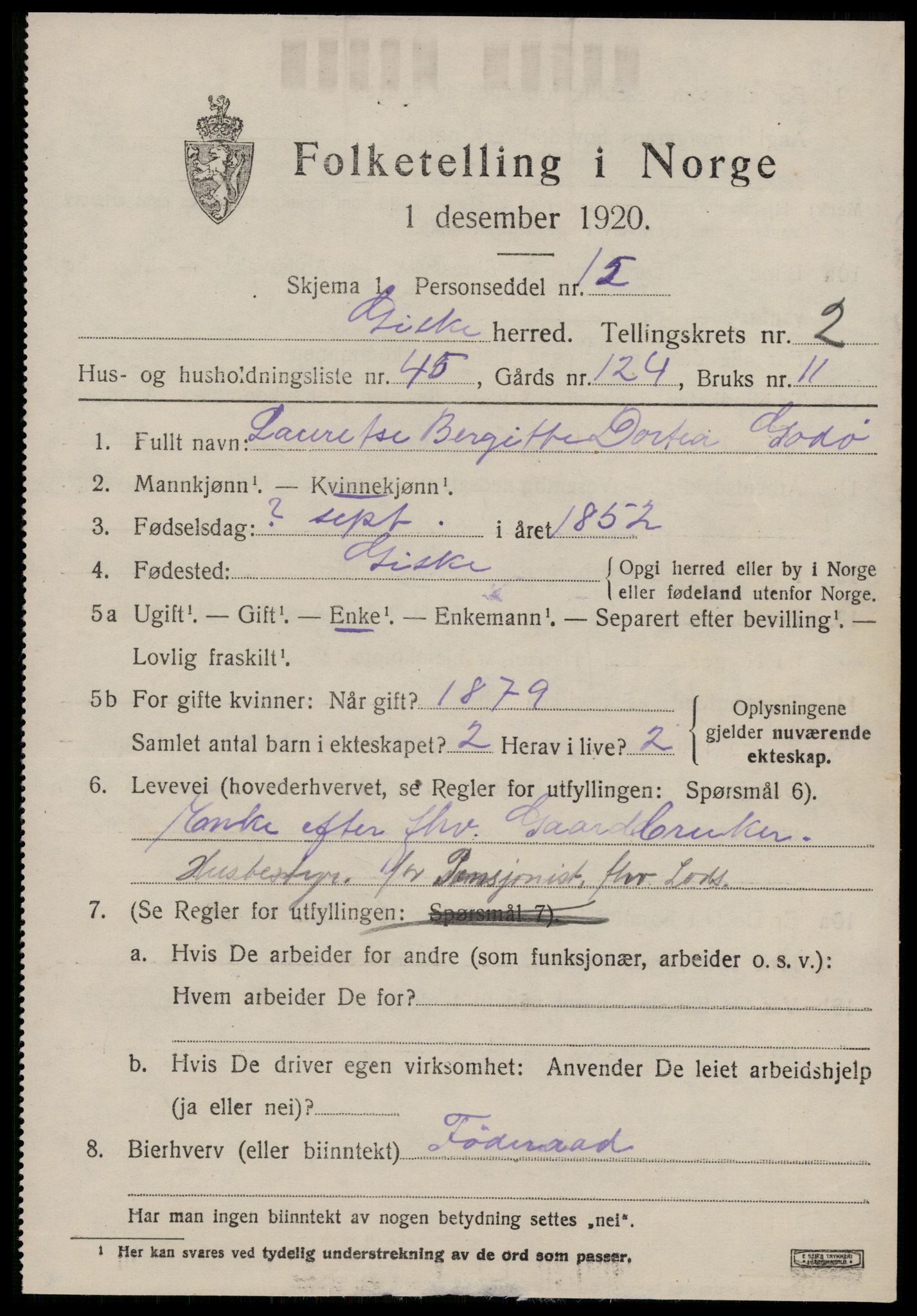 SAT, Folketelling 1920 for 1532 Giske herred, 1920, s. 1628