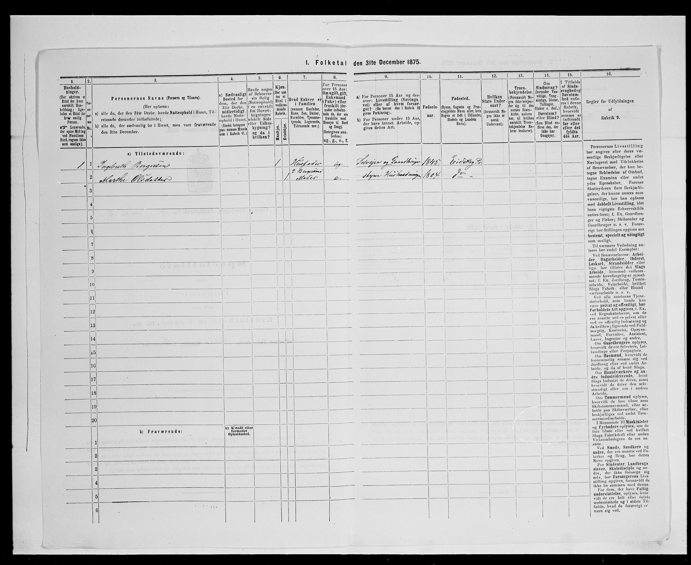 SAH, Folketelling 1875 for 0420P Eidskog prestegjeld, 1875, s. 1729