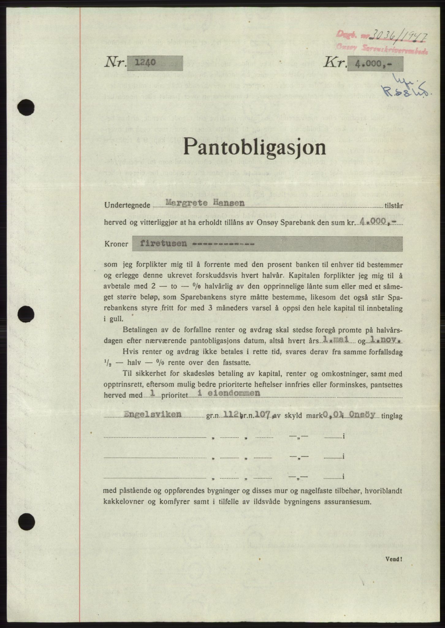 Onsøy sorenskriveri, SAO/A-10474/G/Ga/Gac/L0006: Pantebok nr. B 12-6, 1947-1948, Dagboknr: 3036/1947