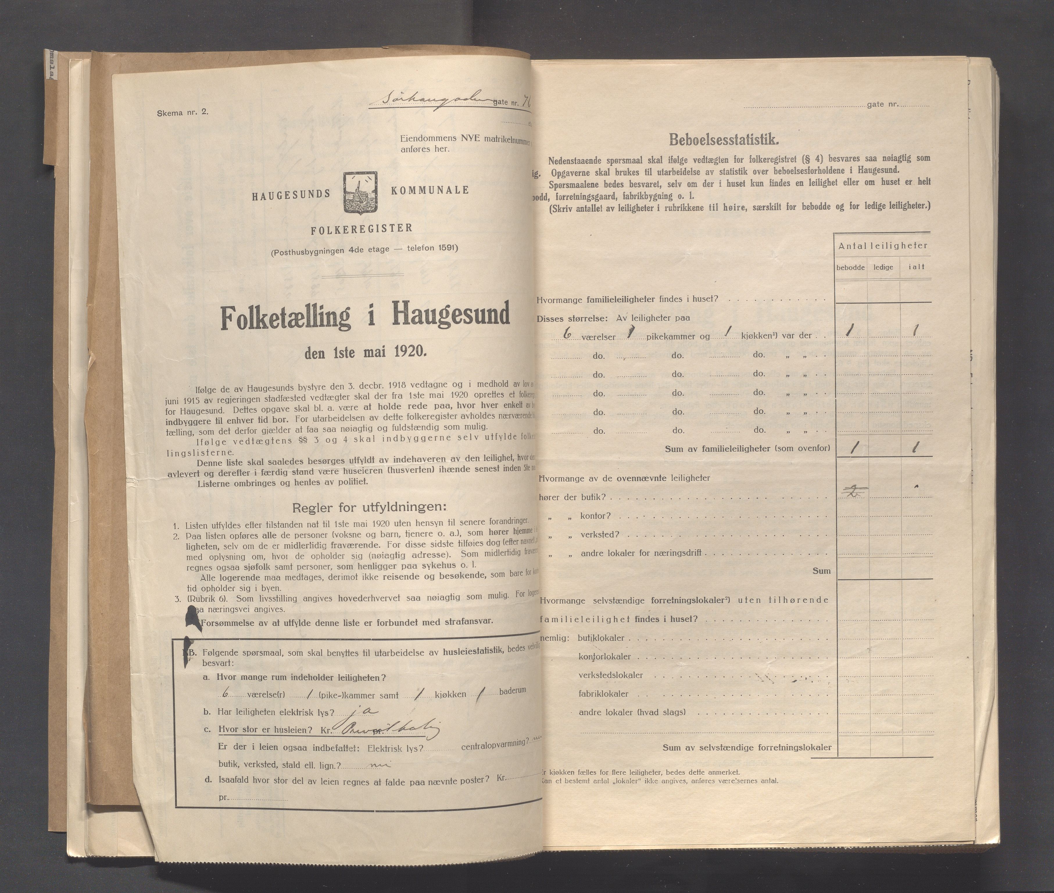 IKAR, Kommunal folketelling 1.5.1920 for Haugesund, 1920, s. 4747