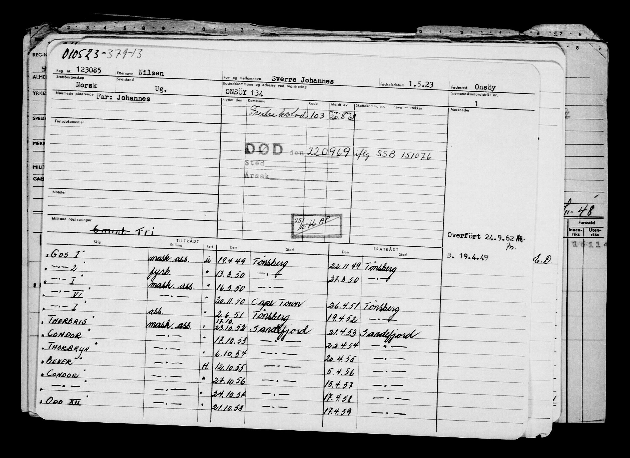 Direktoratet for sjømenn, AV/RA-S-3545/G/Gb/L0218: Hovedkort, 1923, s. 486