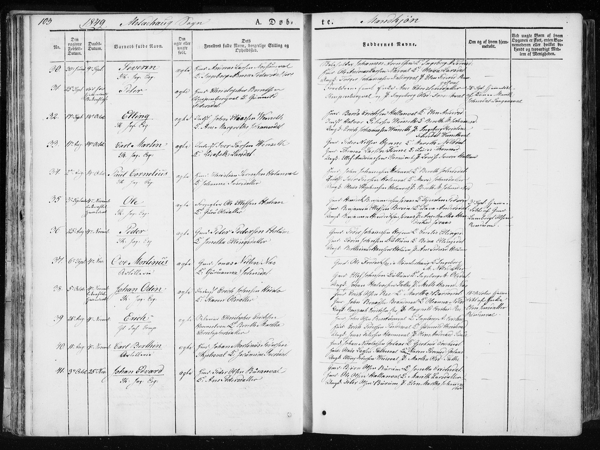 Ministerialprotokoller, klokkerbøker og fødselsregistre - Nord-Trøndelag, SAT/A-1458/717/L0154: Ministerialbok nr. 717A06 /1, 1836-1849, s. 103