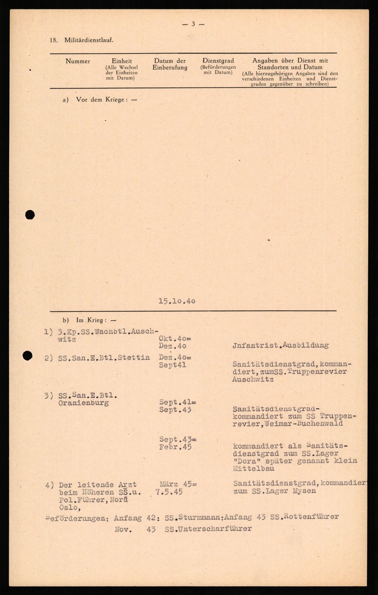 Forsvaret, Forsvarets overkommando II, RA/RAFA-3915/D/Db/L0020: CI Questionaires. Tyske okkupasjonsstyrker i Norge. Tyskere., 1945-1946, s. 328