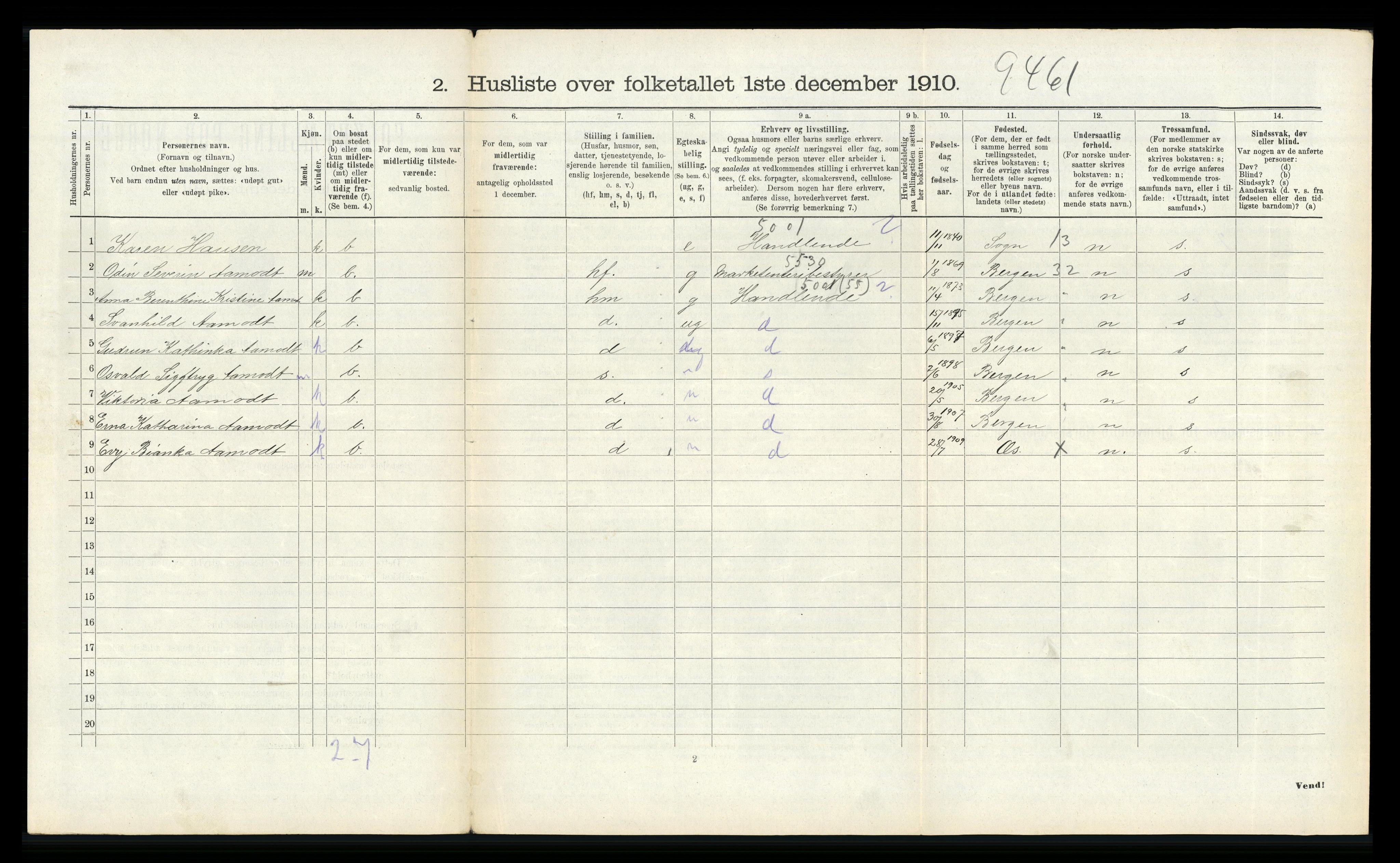 RA, Folketelling 1910 for 1243 Os herred, 1910, s. 697