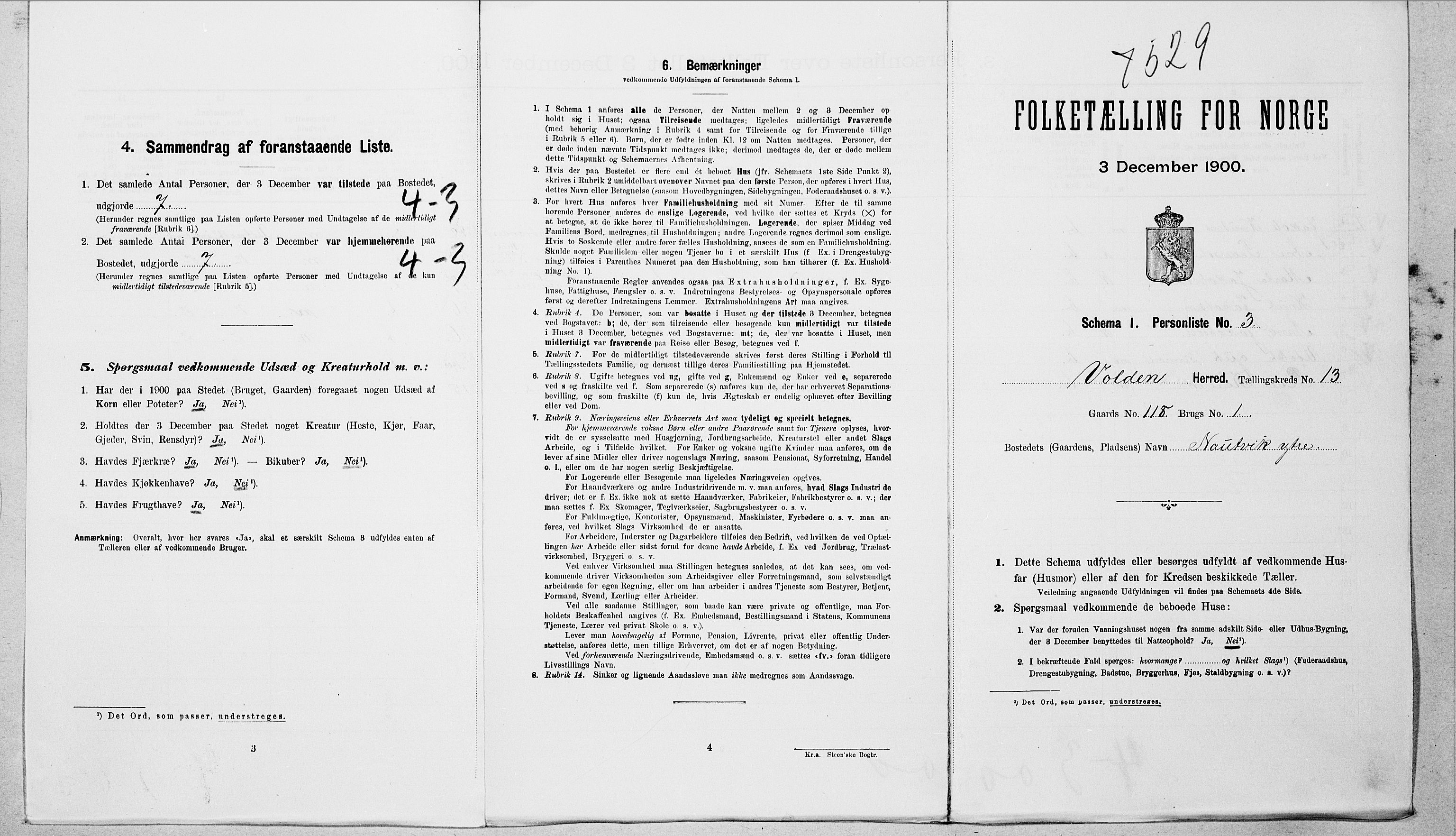 SAT, Folketelling 1900 for 1519 Volda herred, 1900, s. 1157
