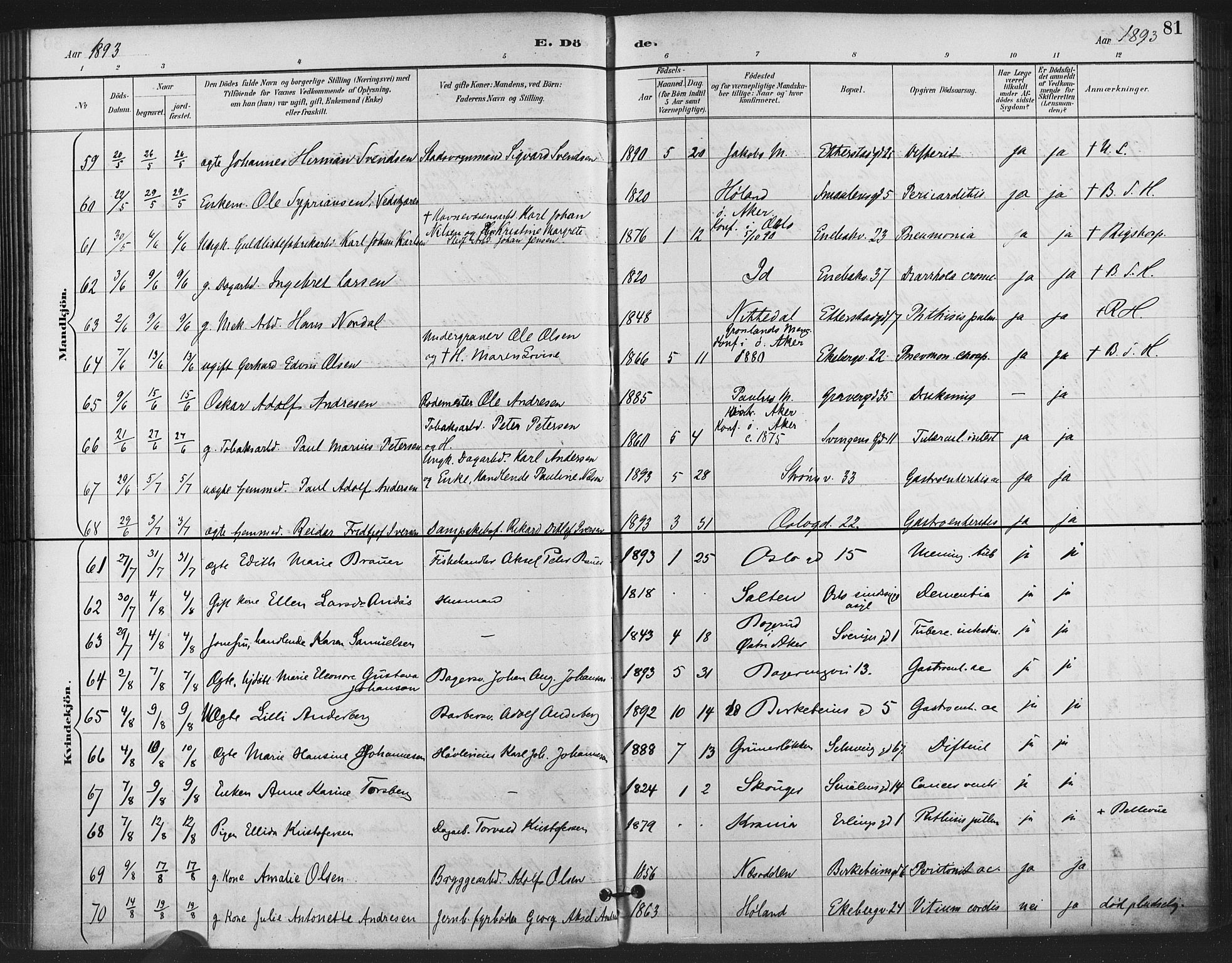 Gamlebyen prestekontor Kirkebøker, AV/SAO-A-10884/F/Fa/L0009: Ministerialbok nr. 9, 1888-1909, s. 81