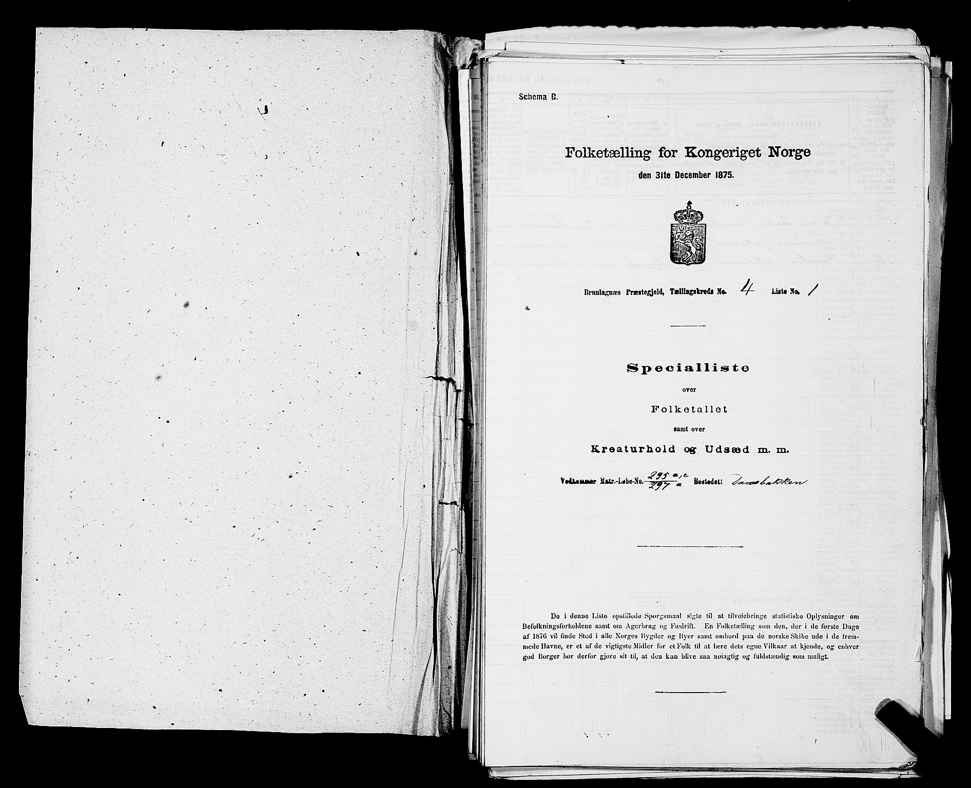 SAKO, Folketelling 1875 for 0726P Brunlanes prestegjeld, 1875, s. 445